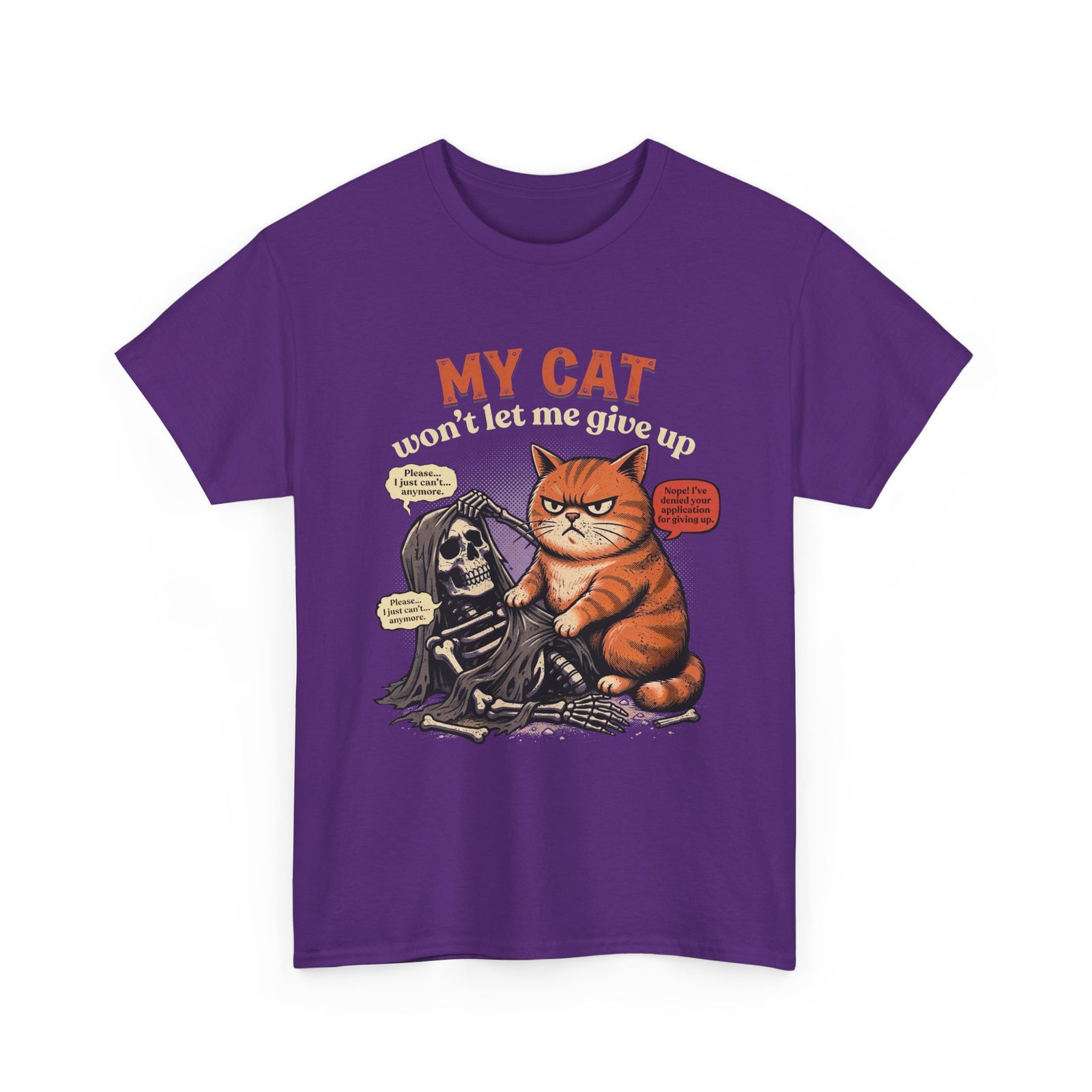 “My Cat Won’t Let Me Give Up” T‑Shirt — Cat Lover Motivational Tee