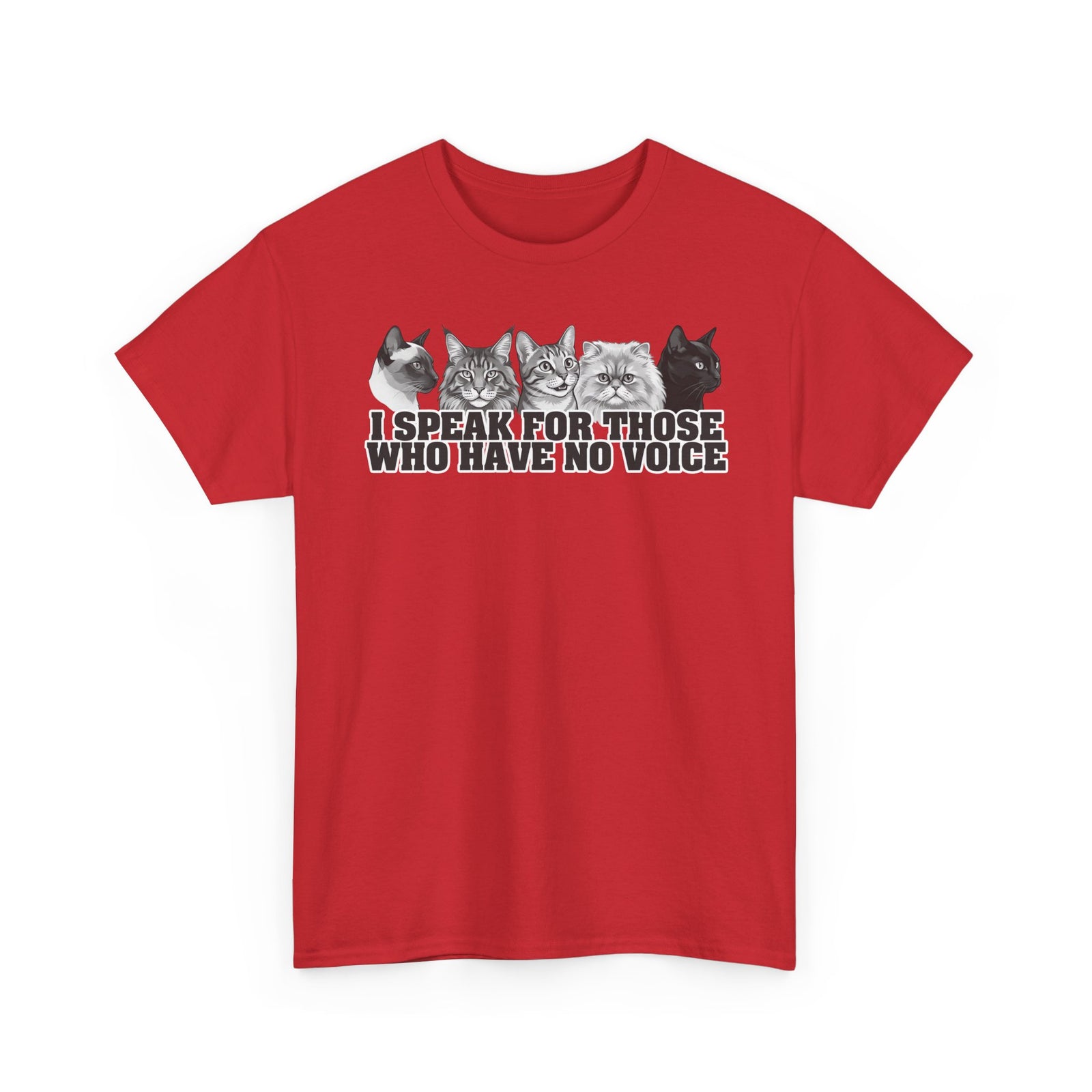 Cat Lover T-Shirt — "I Speak for Those Who Have No Voice" Animal Rescue Tee