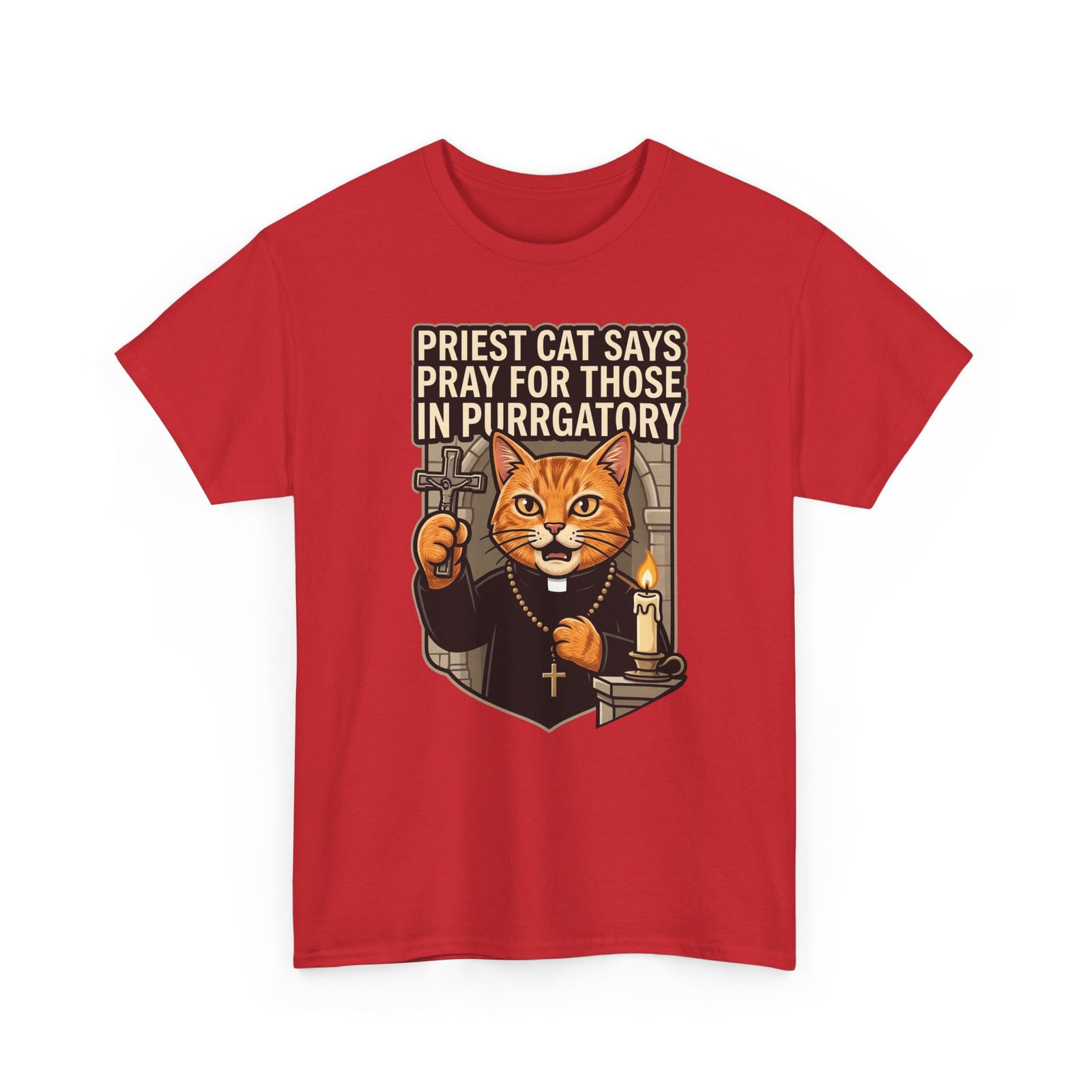 Priest Cat 'Pray For Those In Purratory' T-Shirt