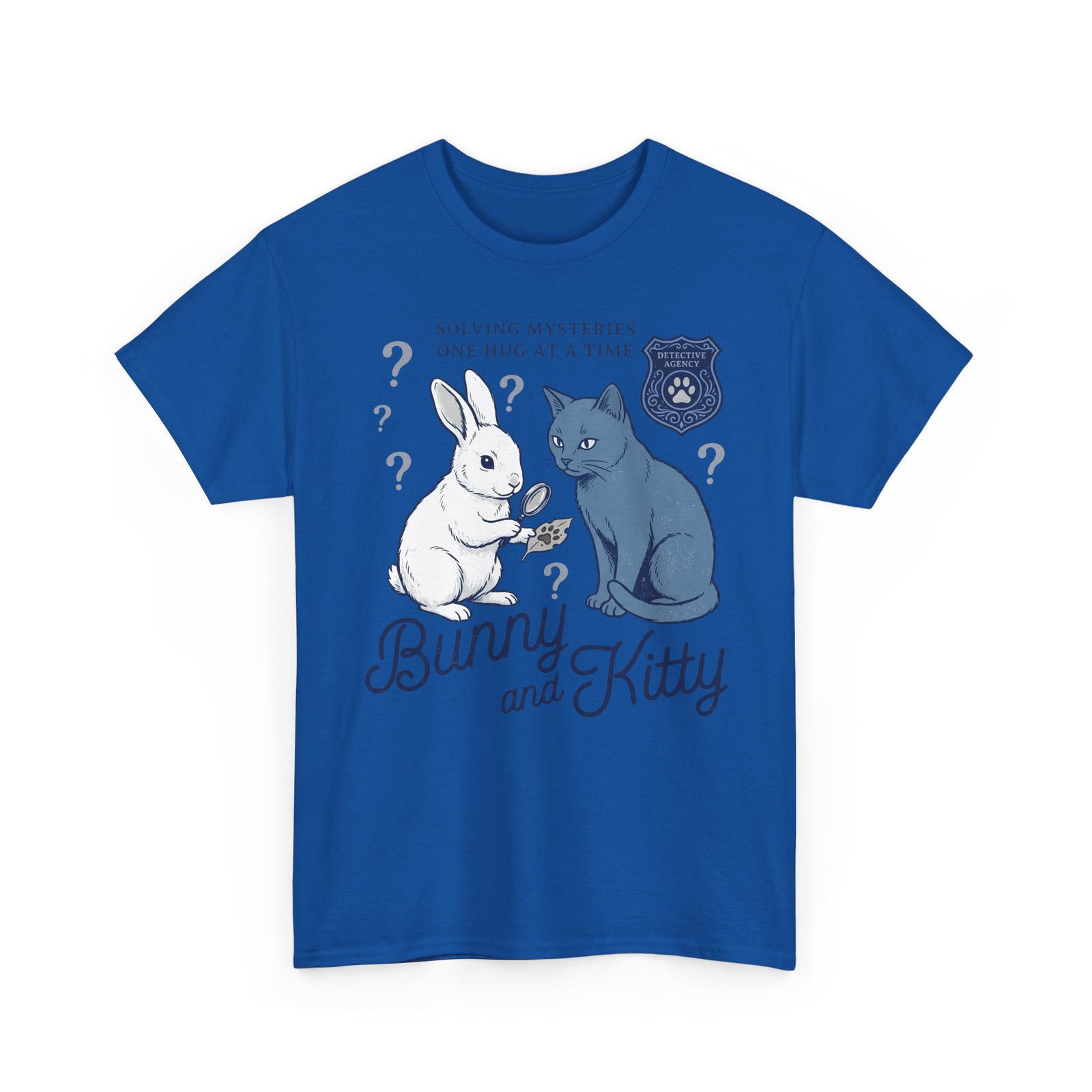 Detective Bunny & Kitty T-Shirt — Cute 'Solving Mysteries One Hug At A Time' Tee
