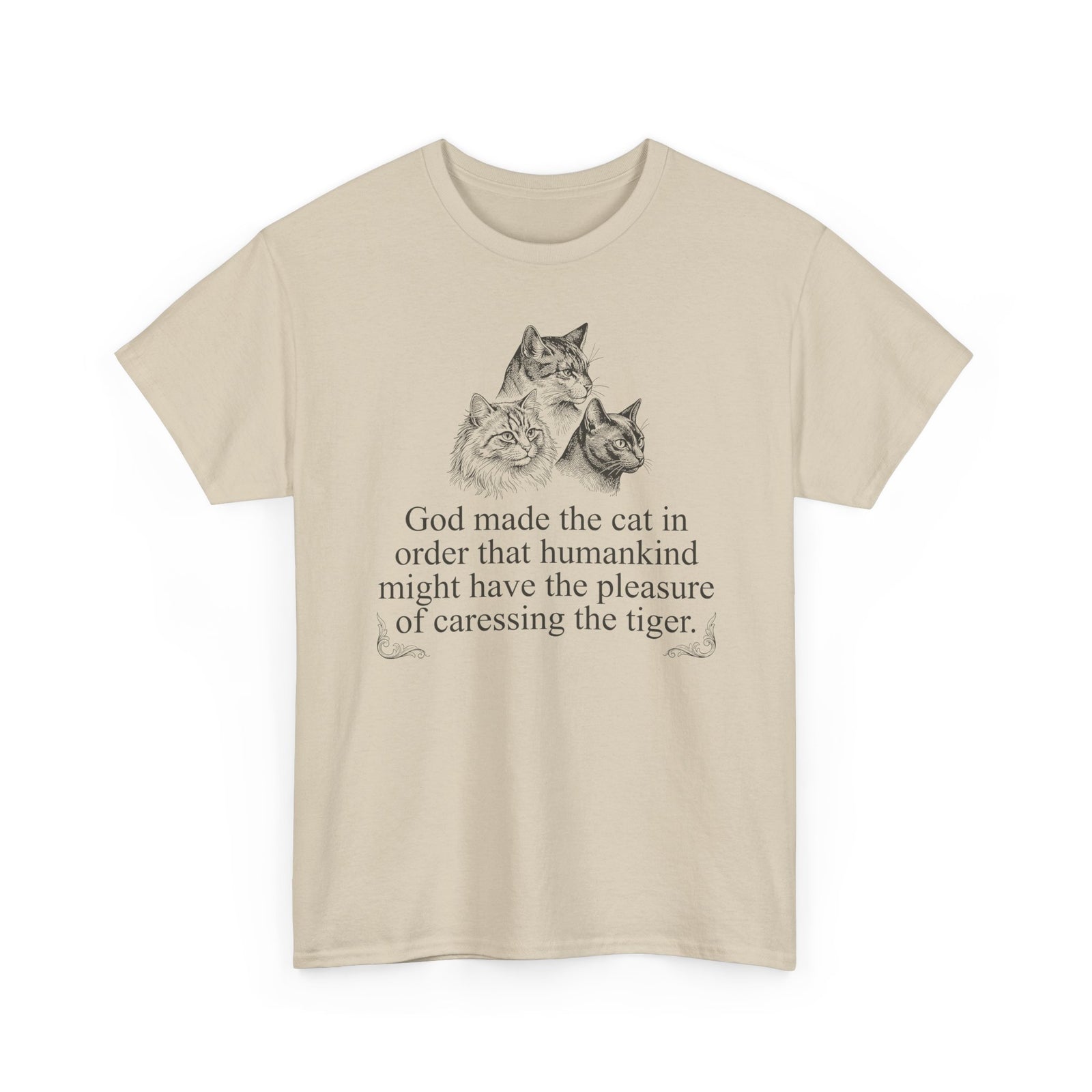 Vintage Sketch Cats with "God made the cat... Shirt