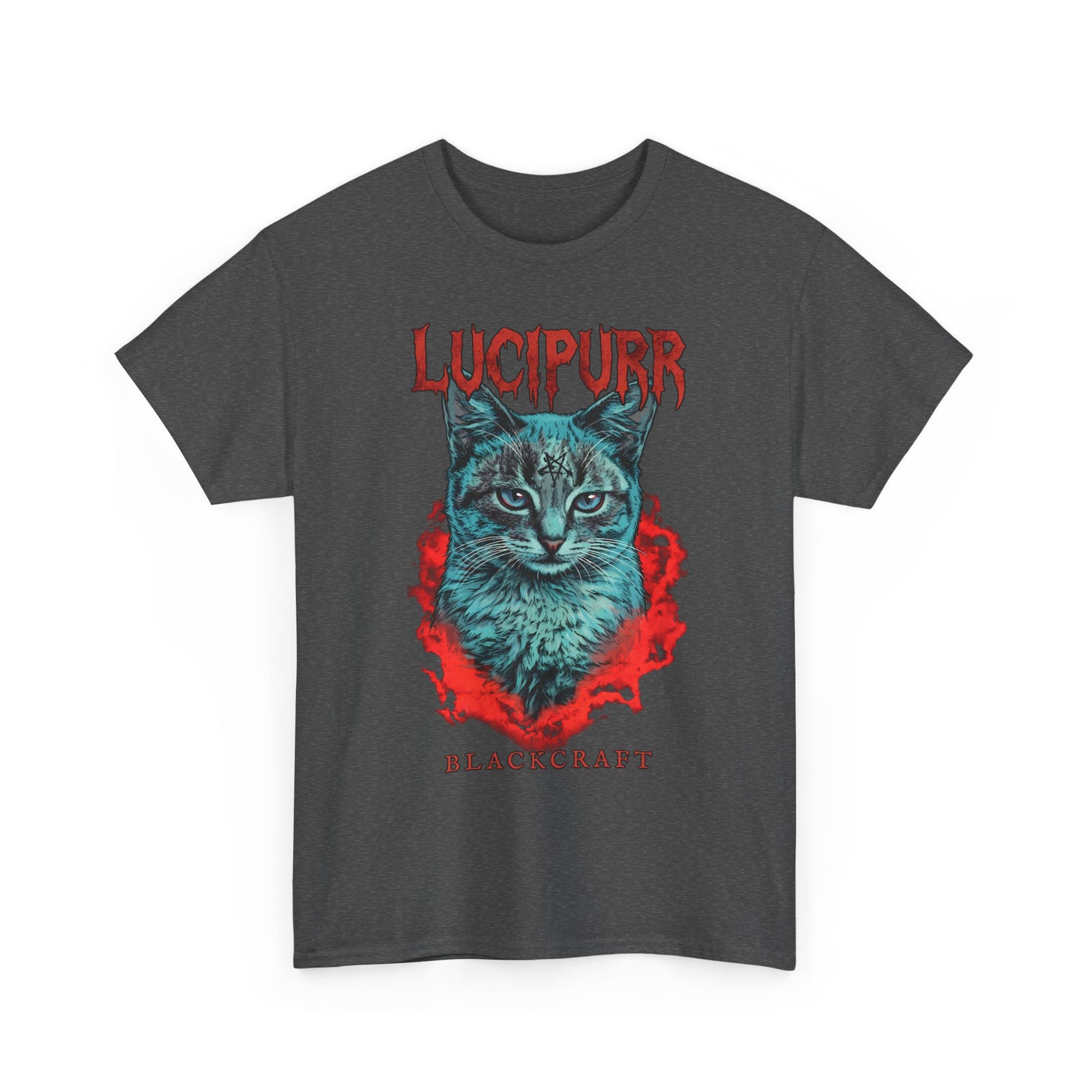 Lucipurr Blackcraft T-Shirt — Edgy Heavy Metal Satanic Cat Graphic Tee
