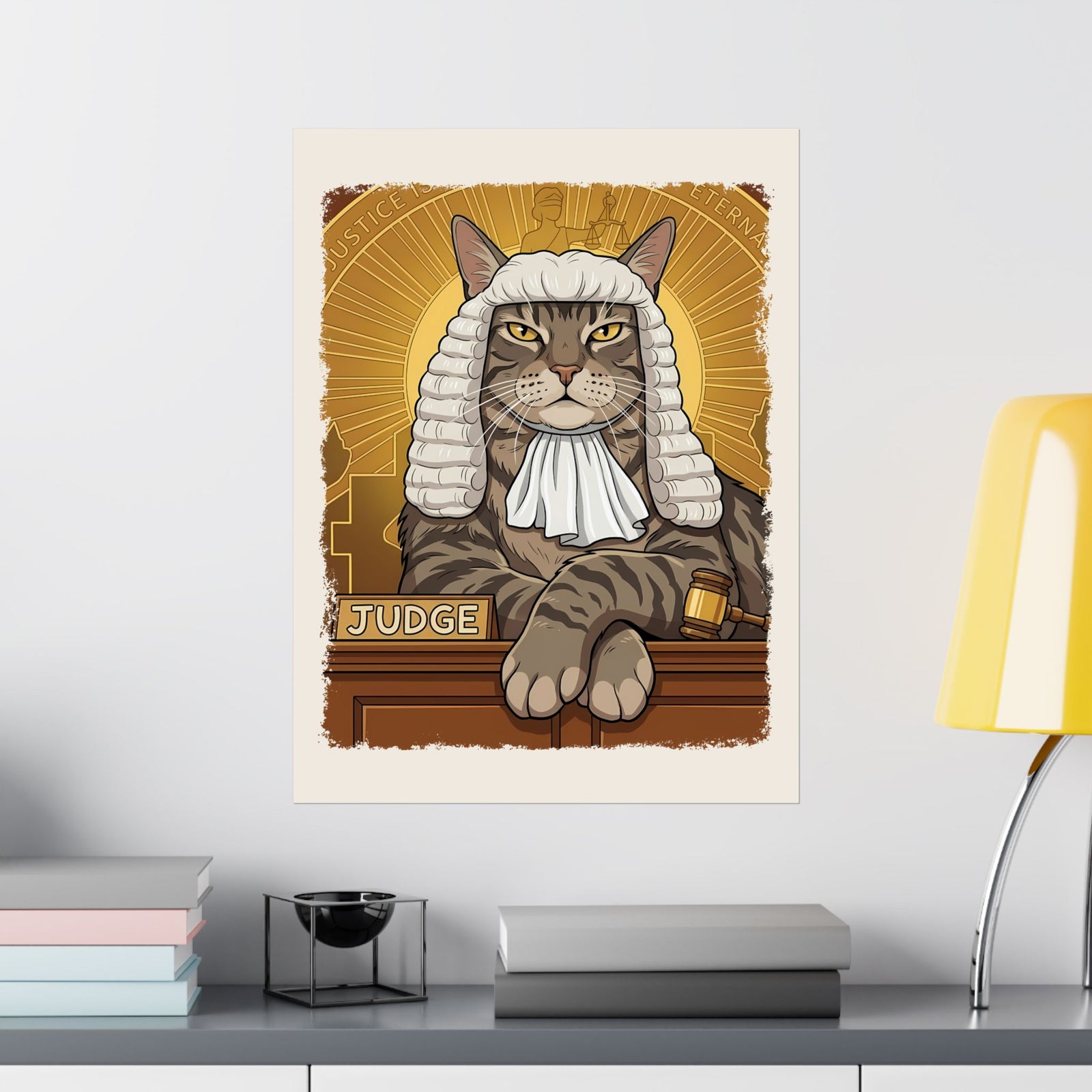 Cat Judge Poster Funny Cat Lawyer / Judge Graphic Poster