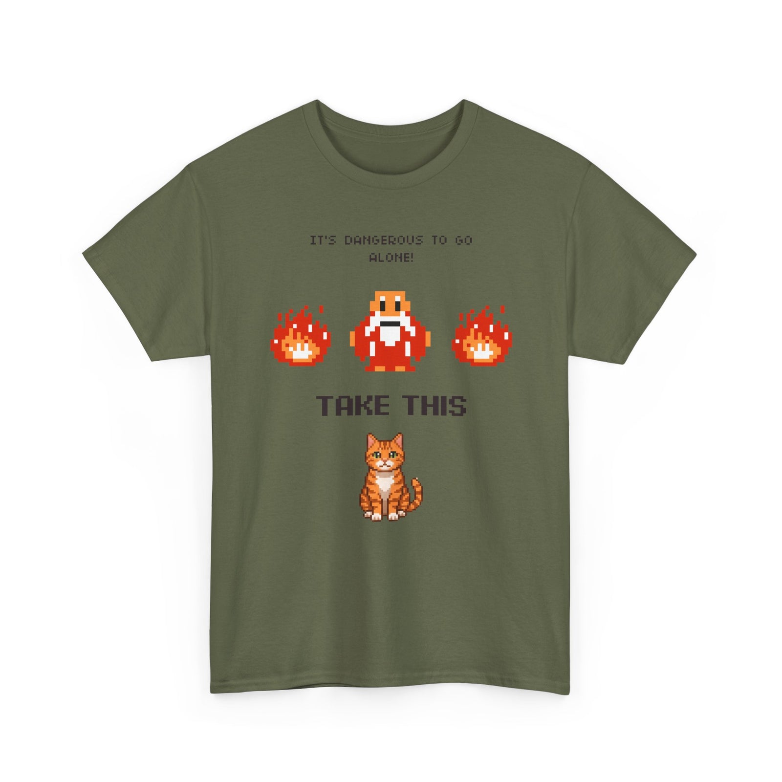 Retro Gamer Cat Shirt, It's Dangerous to Go Alone Take This Cat Tee