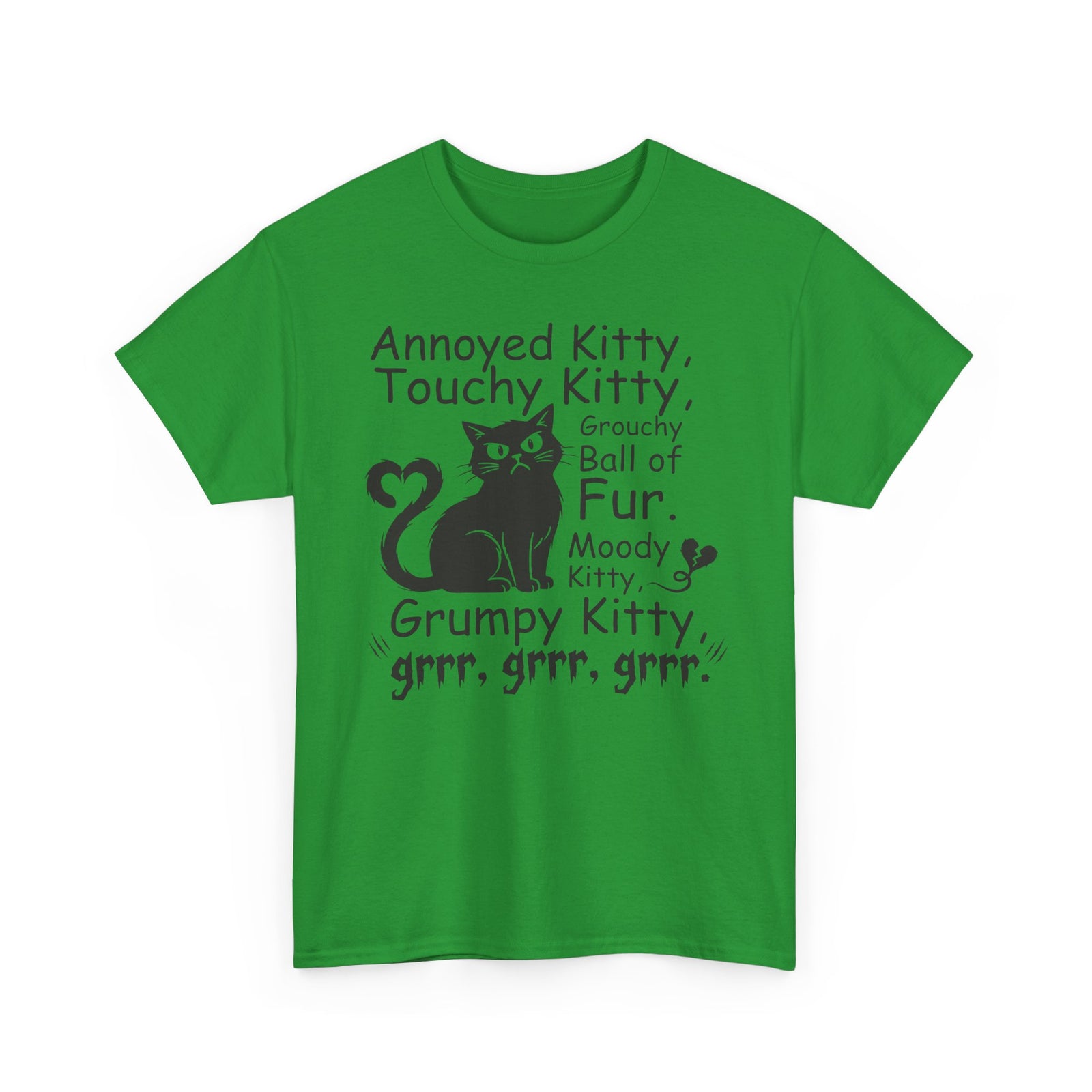 Grouchy Ball of Fur T-Shirt — Annoyed Kitty, Touchy Kitty Graphic Tee
