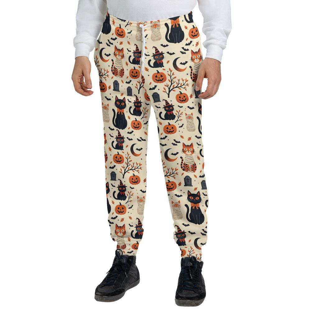 Vintage Halloween Witch & Mummy Cats - - 1