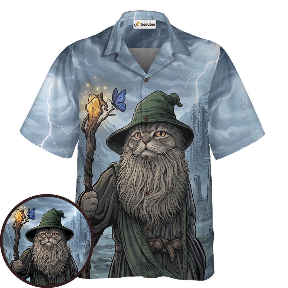 Wizard Cat Hawaiian Shirt - - 1
