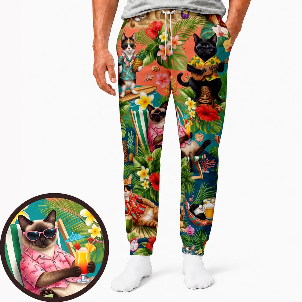 Summer Cat Sweatpants - - 1