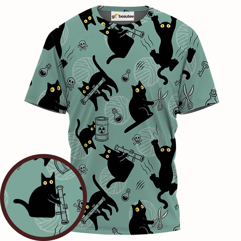 Chaotic evil cat Full Print Unisex T-Shirt - - 1
