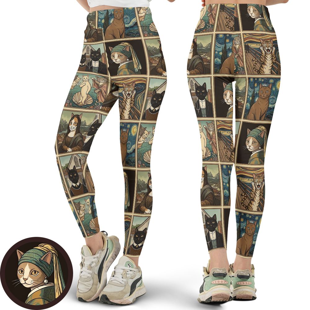 Cats in Arts Full Print Legging - - 1