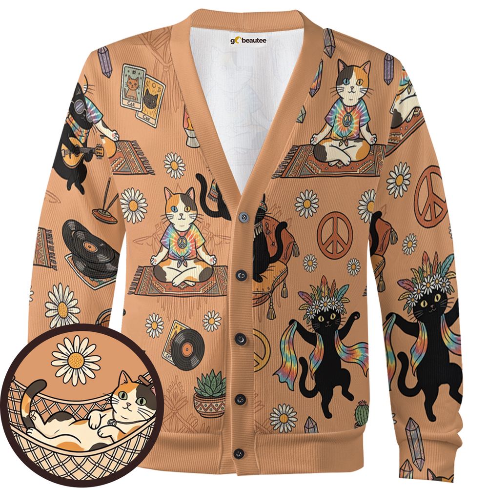 Hippie and Cat Cardigan - - 1