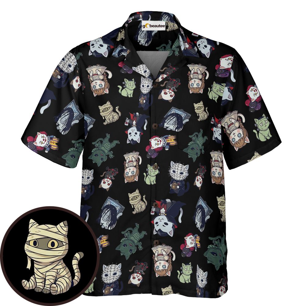 Horror cats Hawaiian Shirt - - 1