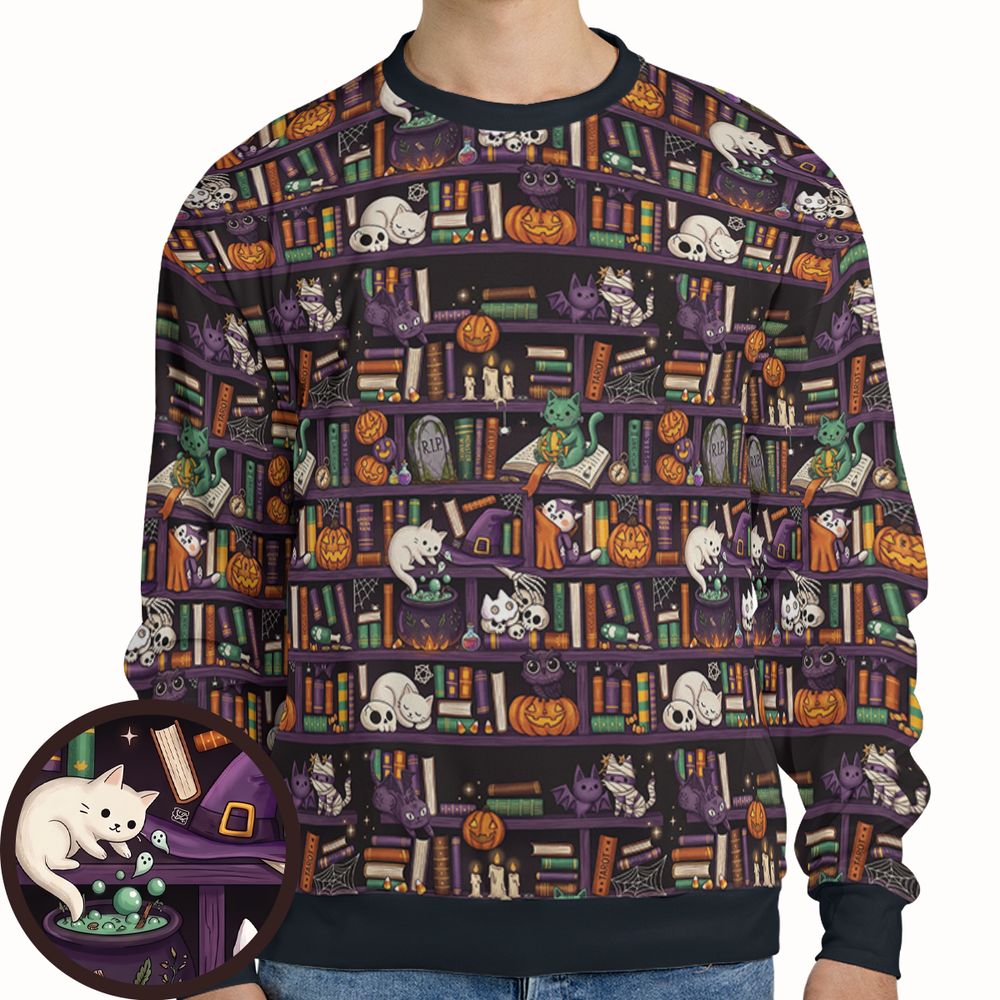 Witchy Cat Library - - 1