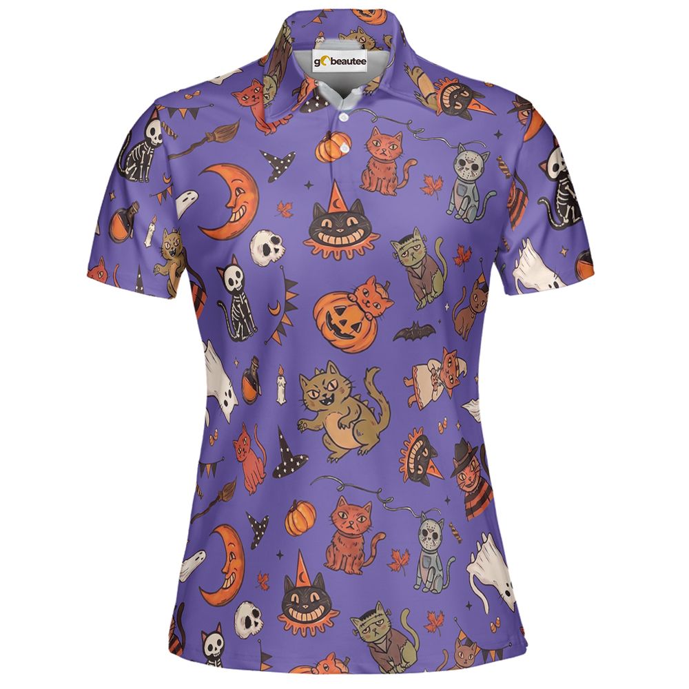 Retro Halloween Cats Purple - Women - 2