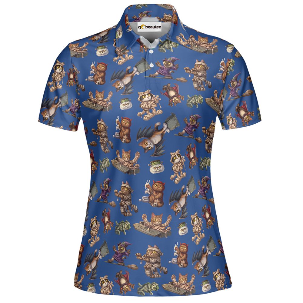 Blue Halloween Monster Cats - Women - 2