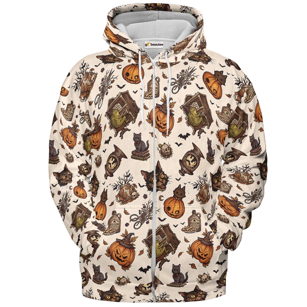 Vintage Spooky Flash Sheet - Zip Hoodie - 2