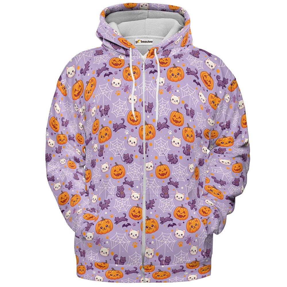 Cute Cat Halloween - Zip Hoodie - 2
