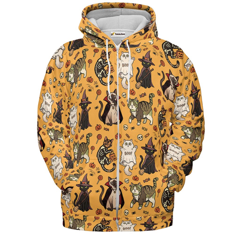 Trick-or-Treat Kitties - Zip Hoodie - 2