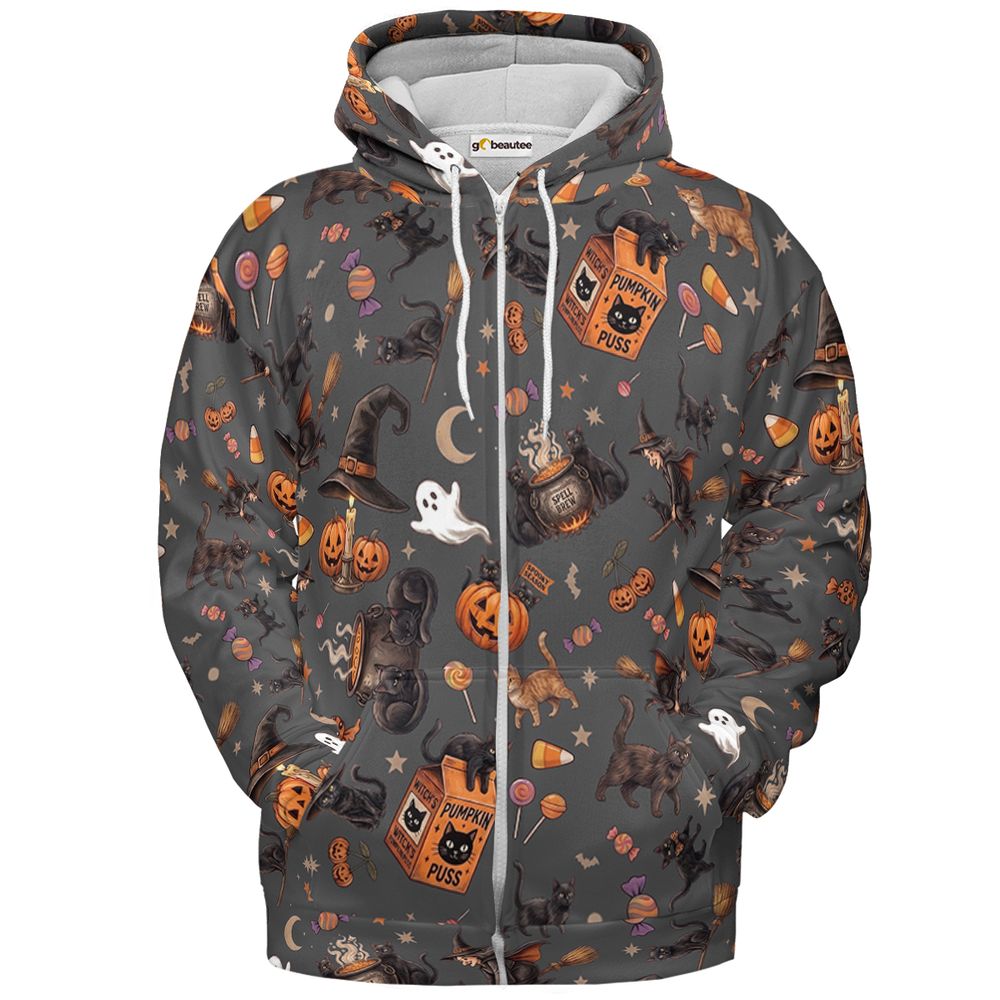 Spooky Season Black Cats - Zip Hoodie - 2