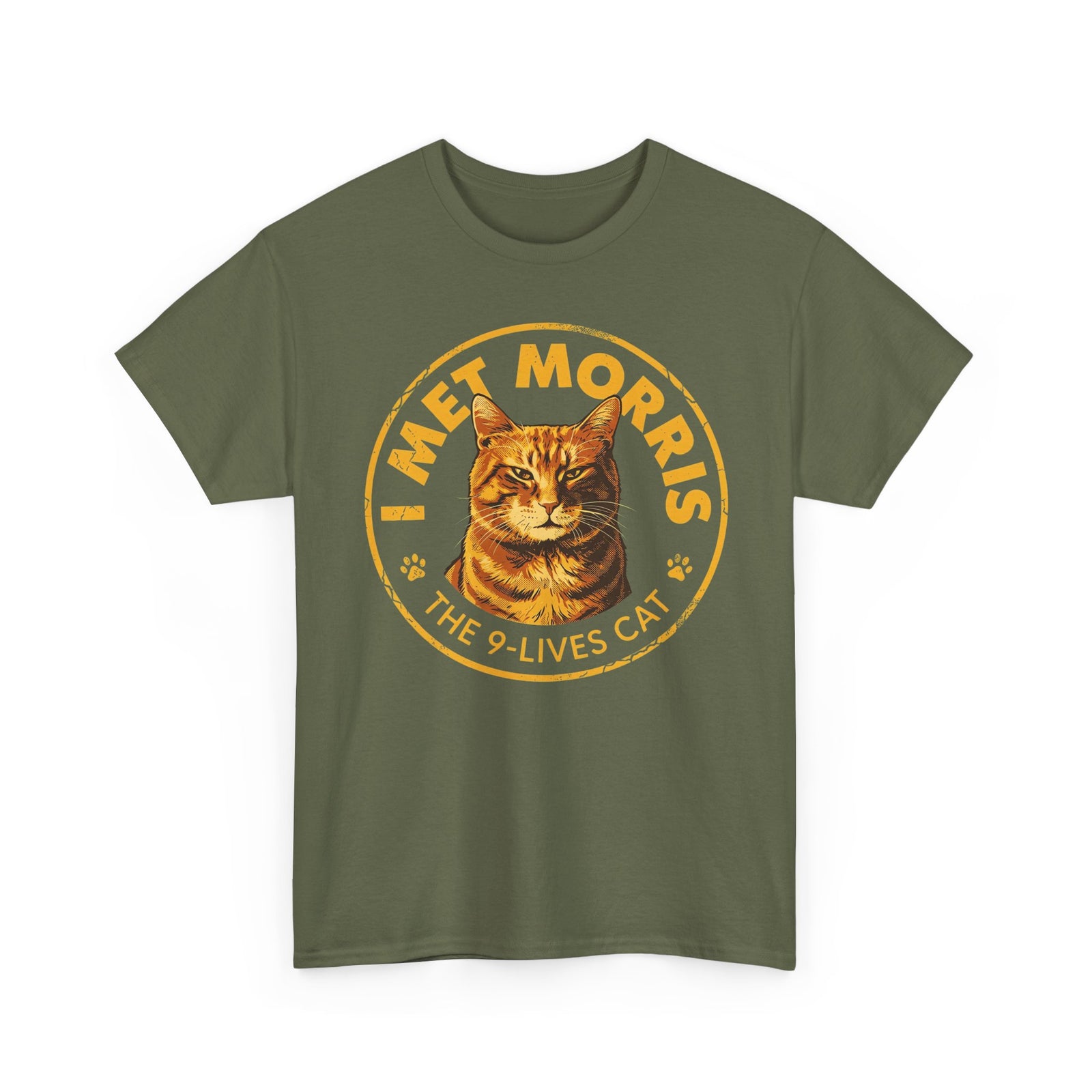 Cat T-Shirt — "I Met Morris" 9-Lives Vintage Cat Graphic Tee