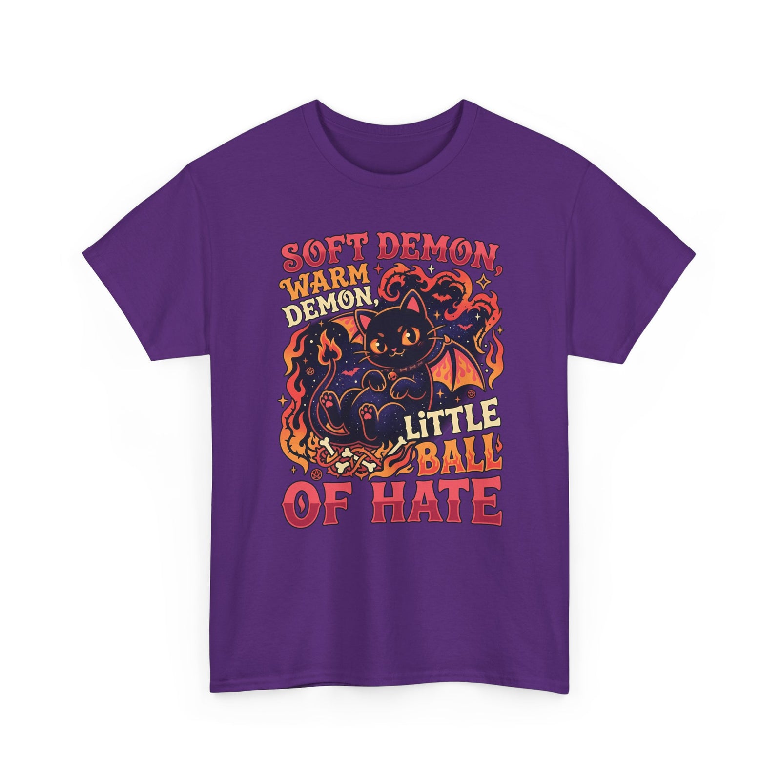 Soft Demon Cat T-Shirt — "Little Ball of Hate" Cute Demon Kitty Tee