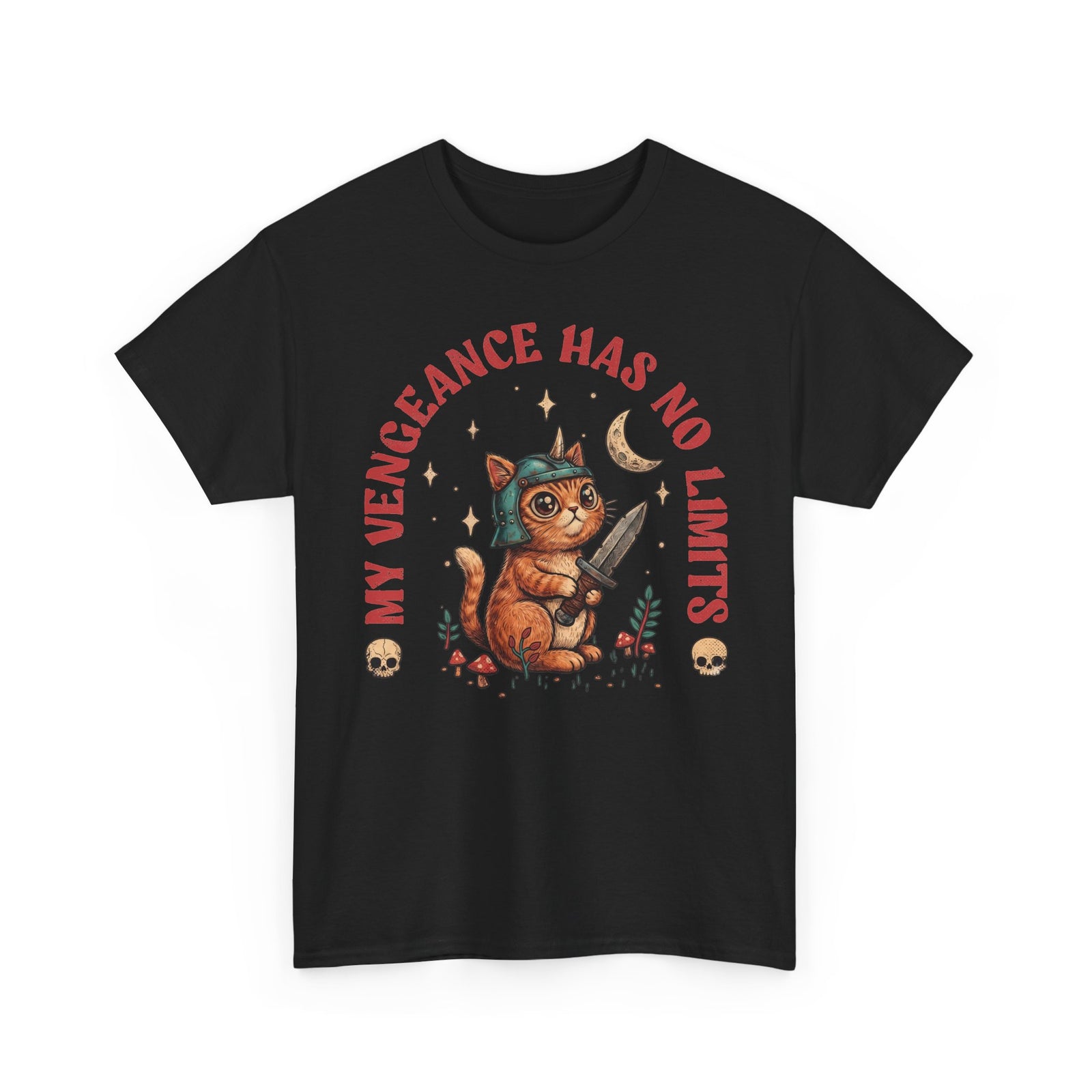 My Vengeance Has No Limits Kitten Shirt — Cute Fantasy Warrior Dagger T-Shirt