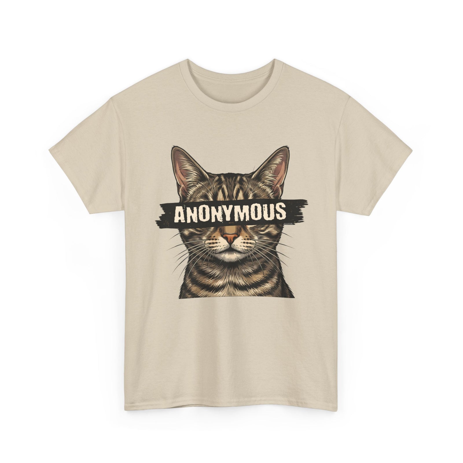 "Anonymous" Censored Cat T-Shirt, Edgy Feline Graphic Tee