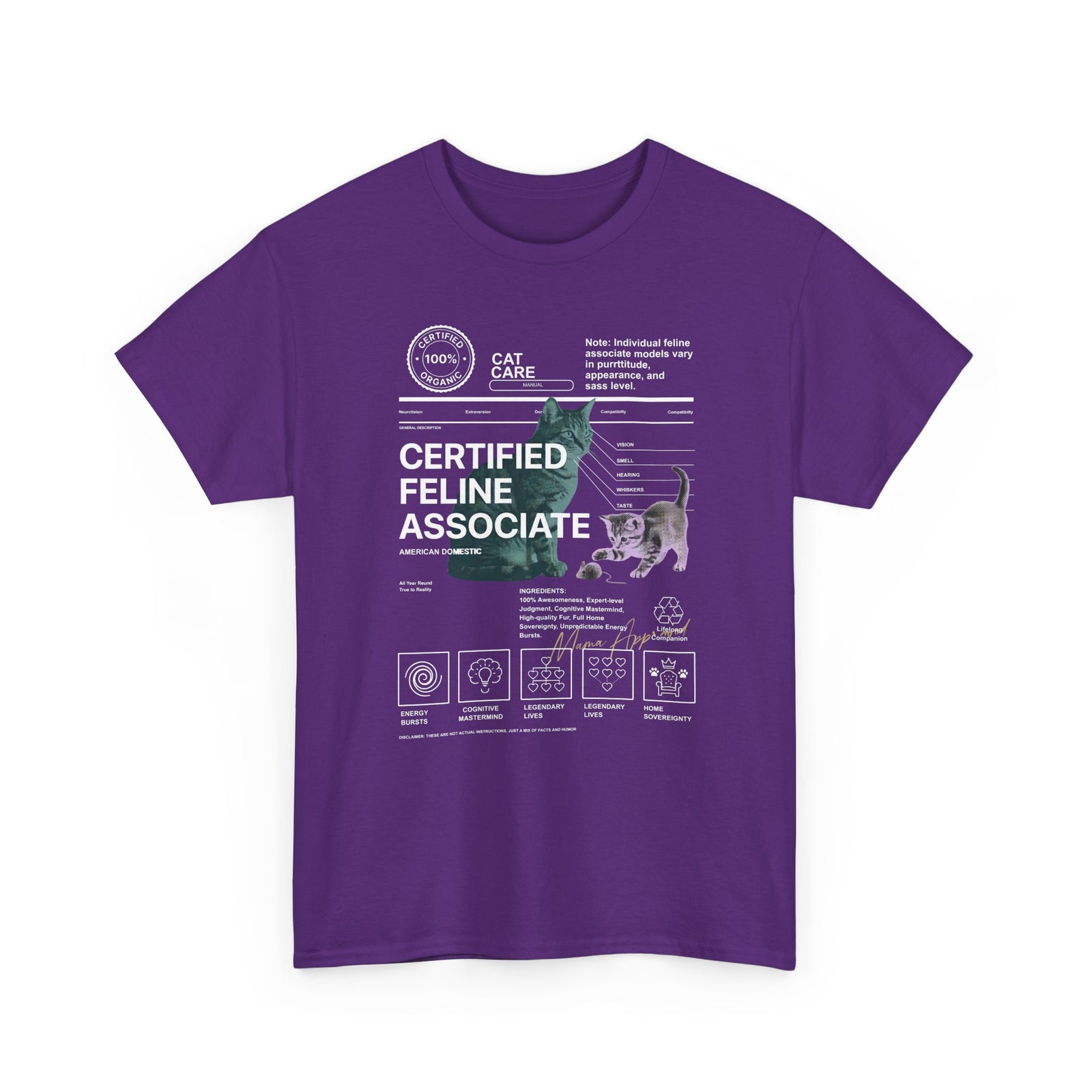 Certified Feline Associate T-Shirt — Funny Cat Lover Tee