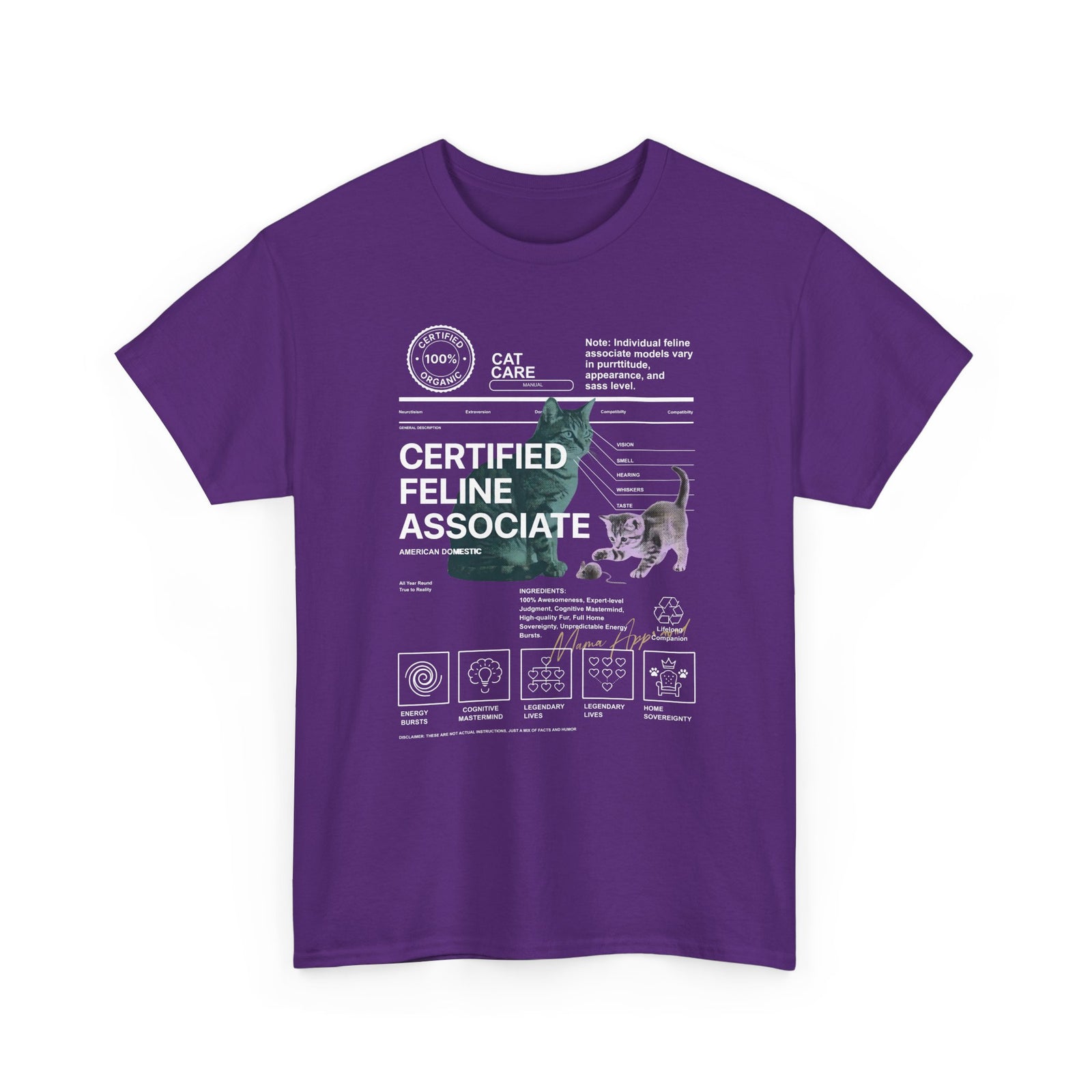 Certified Feline Associate T-Shirt — Funny Cat Lover Tee
