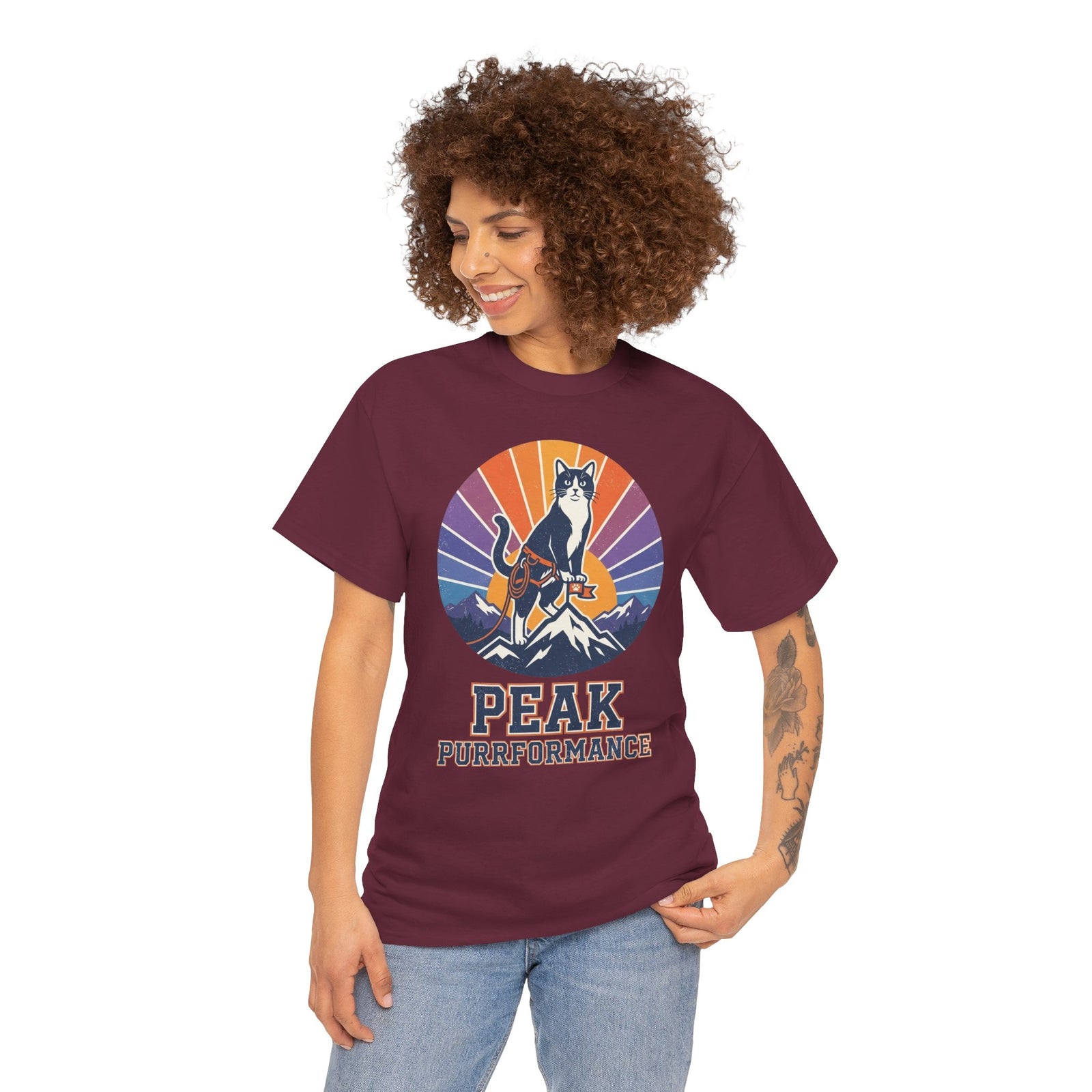 Cat Hiking Tee — "Peak Purformance" Outdoor Adventure Shirt