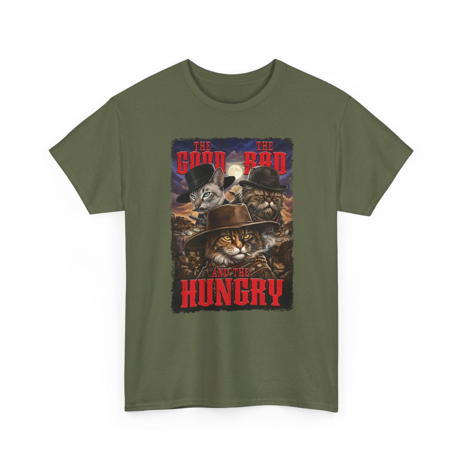 The Good The Bad The Hungry — Cat Parody T-Shirt