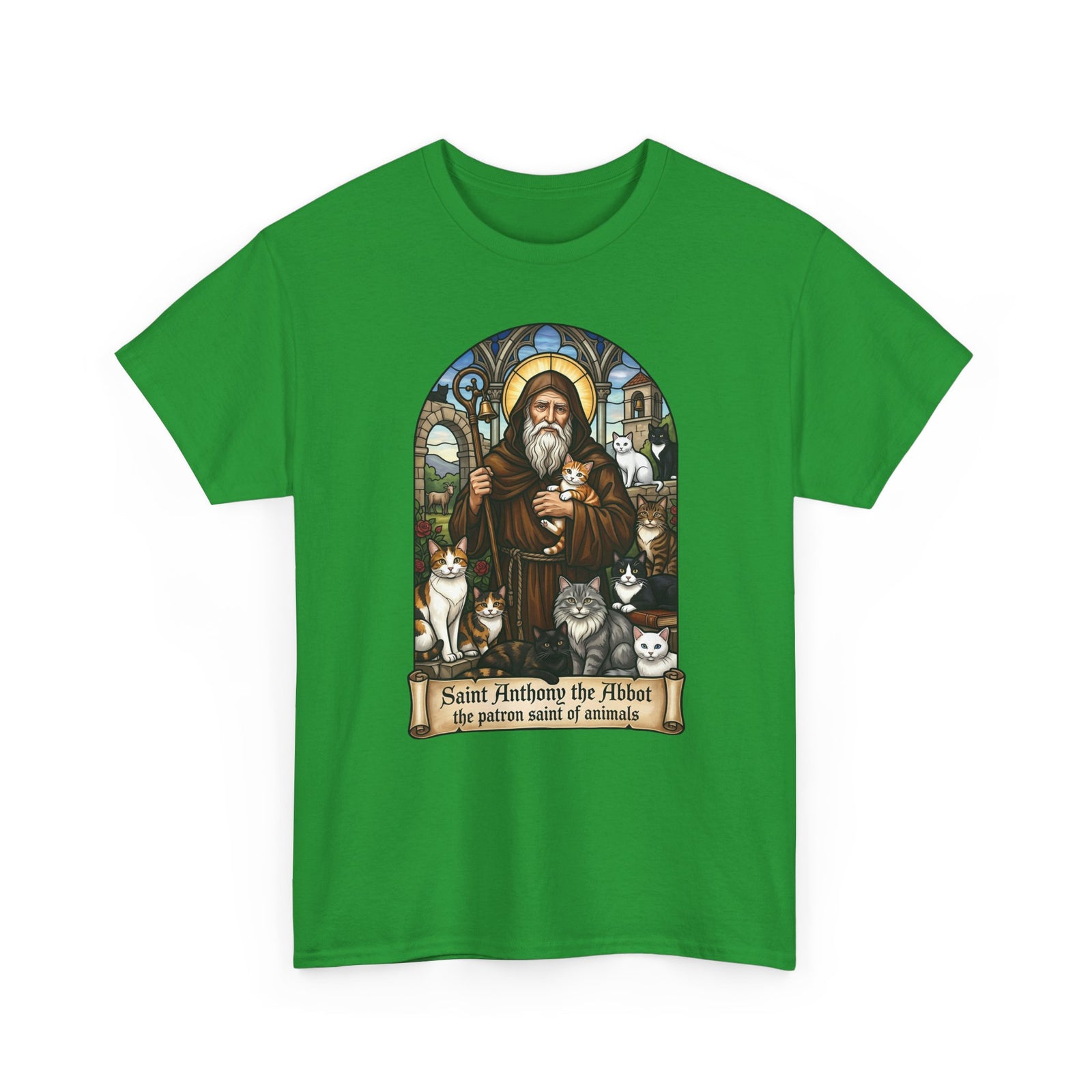 Saint Anthony the Abbot Cat T-Shirt Patron Saint of Animals Shirt