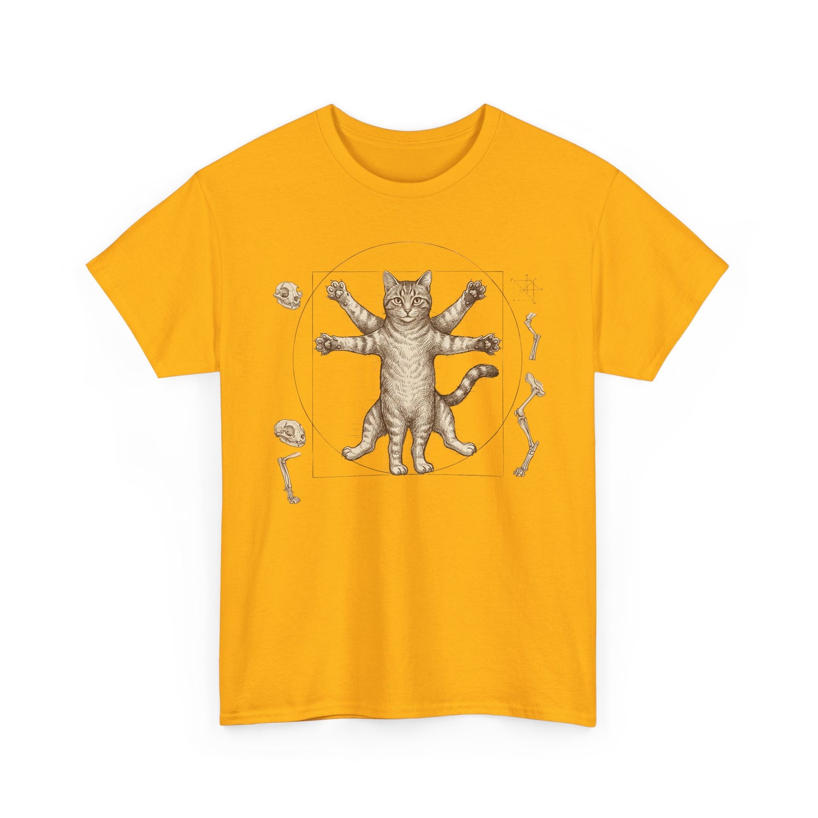 Vitruvian Cat T-Shirt — Anatomical Cat Art Tee