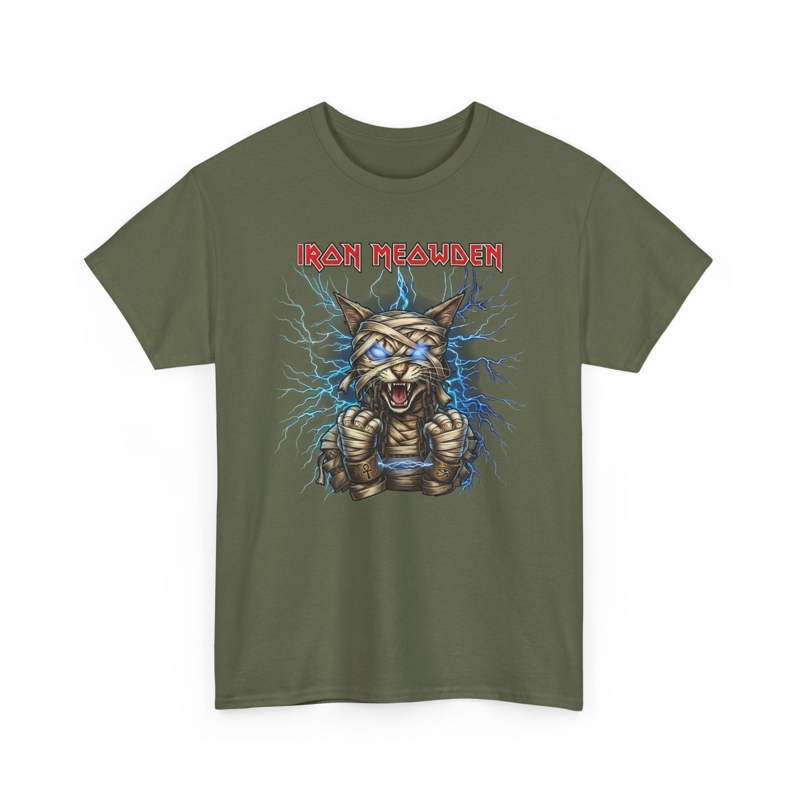 Iron Meowden Cat T-Shirt — Heavy Metal Kitty Graphic Tee