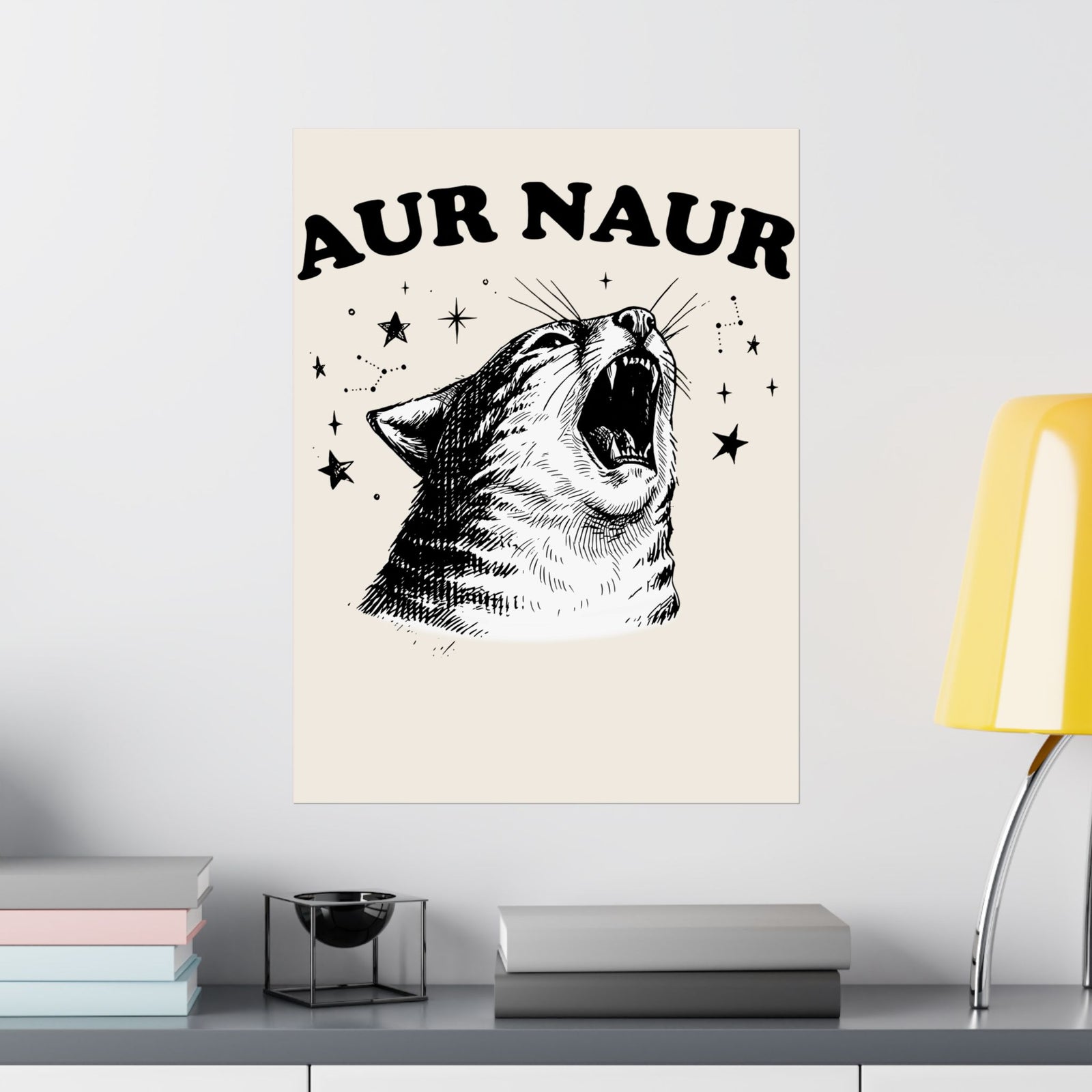 Aur Naur Funny Cat Poster — Cute Funny Cat Poster