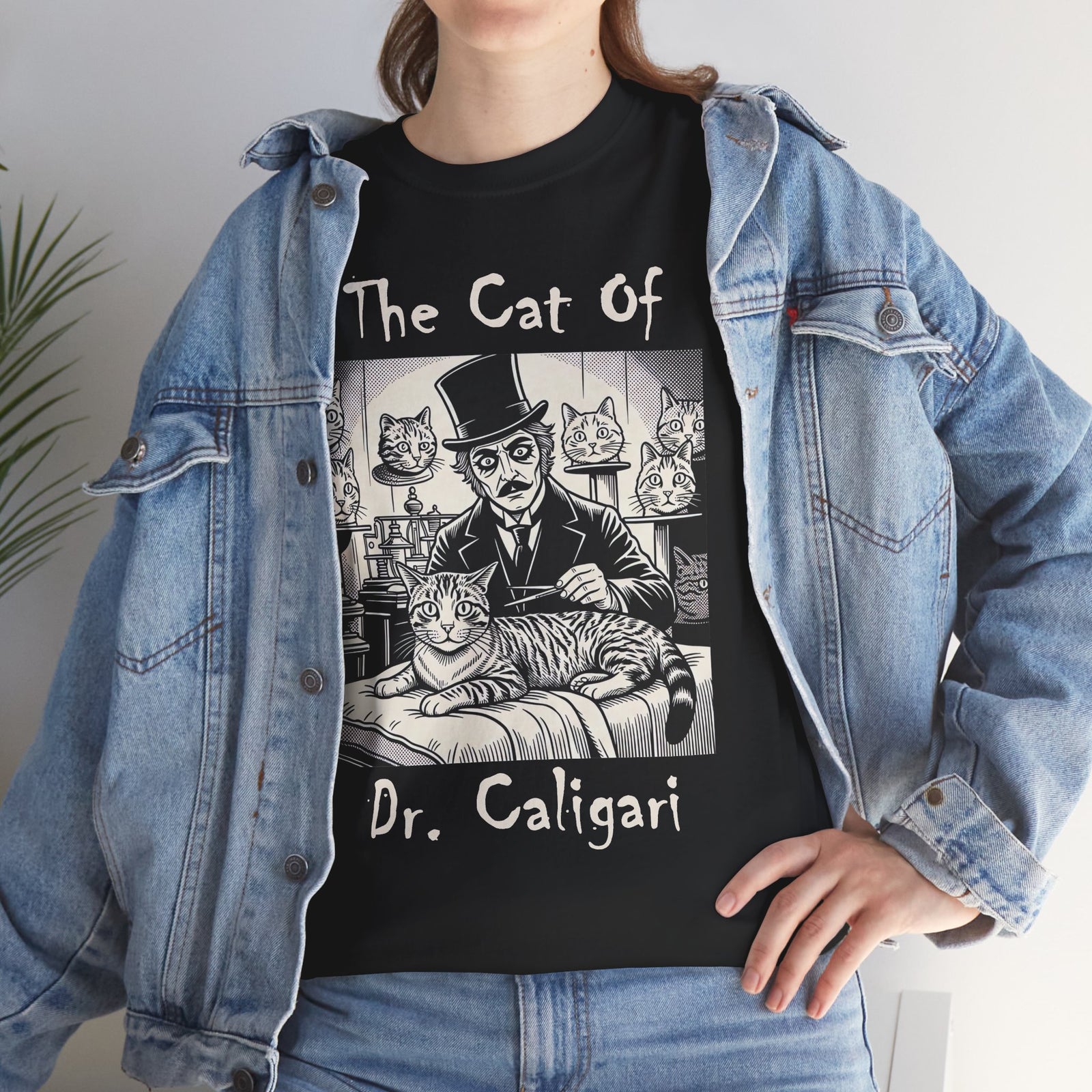 The Cat of Dr. Caligari T-Shirt — Gothic Vintage Horror Cat Tee