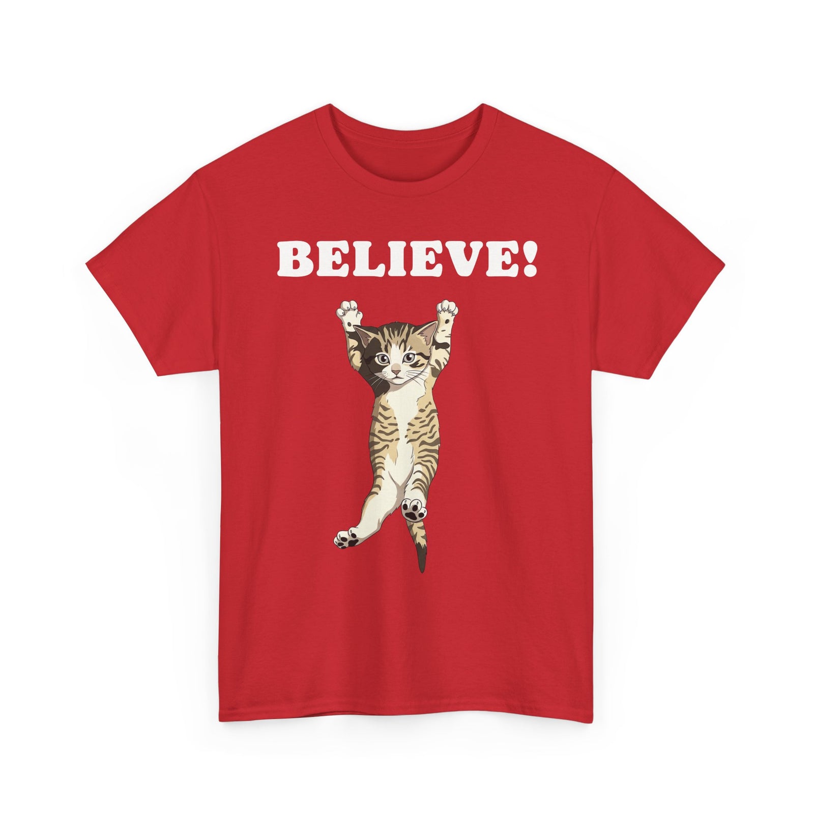 Believe! Cat Tee — Cute Motivational Kitten T-Shirt
