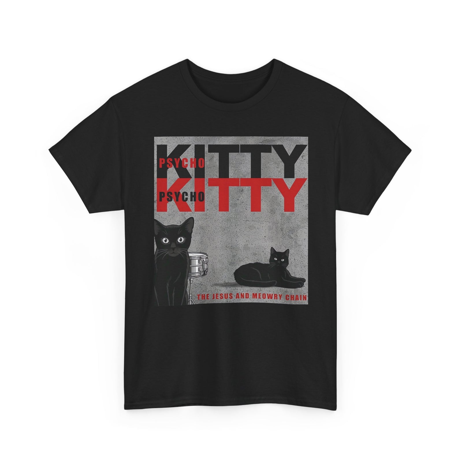 Kitty Tee Retro Black Cat Graphic T‑Shirt