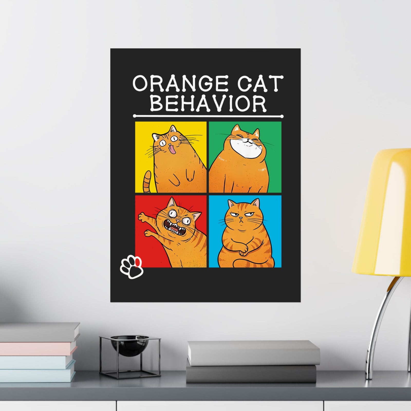 Orange Cat Behavior Poster Funny Cat Lover Poster