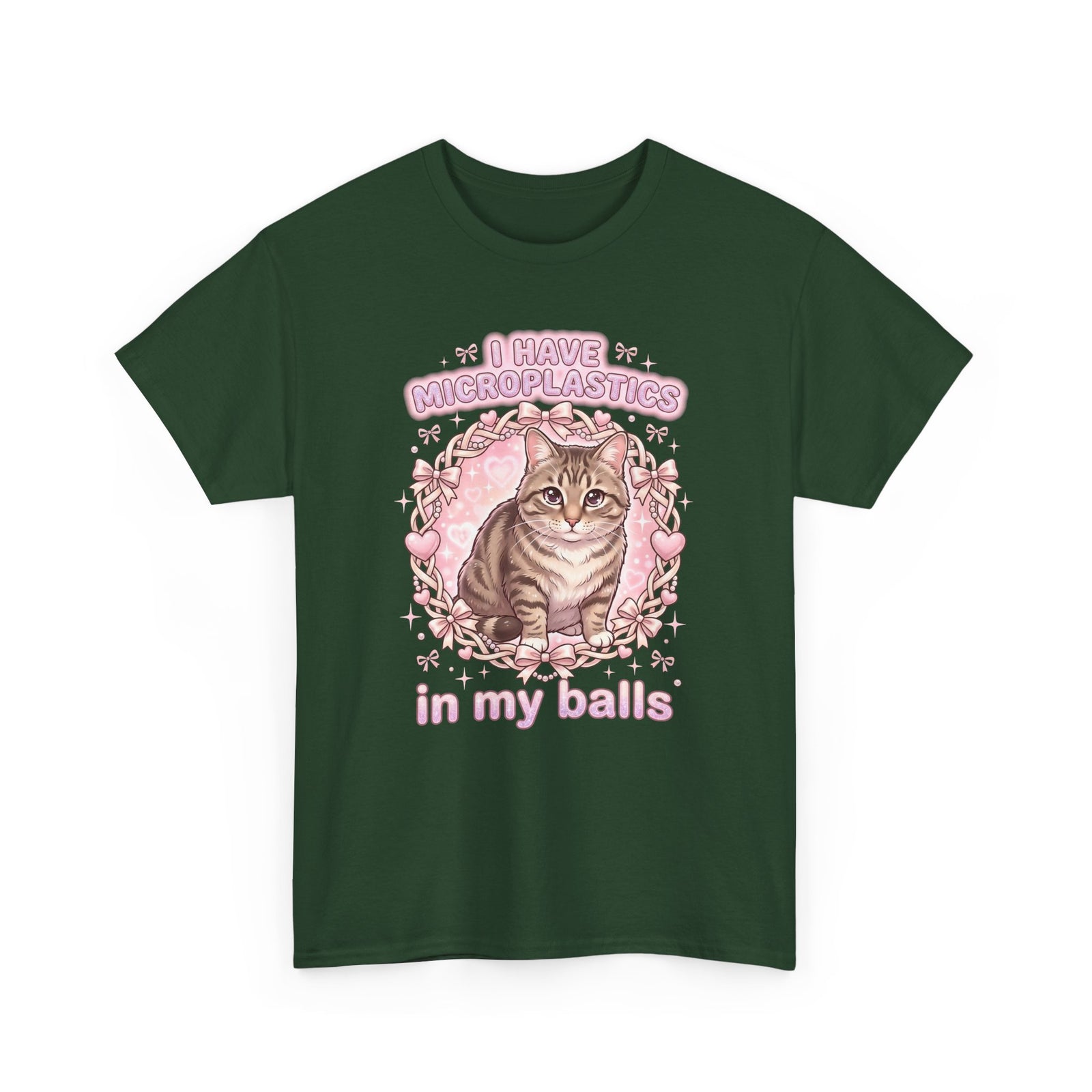 Funny Cat Tee "I Have Microplastics In My Balls" Meme Shirt