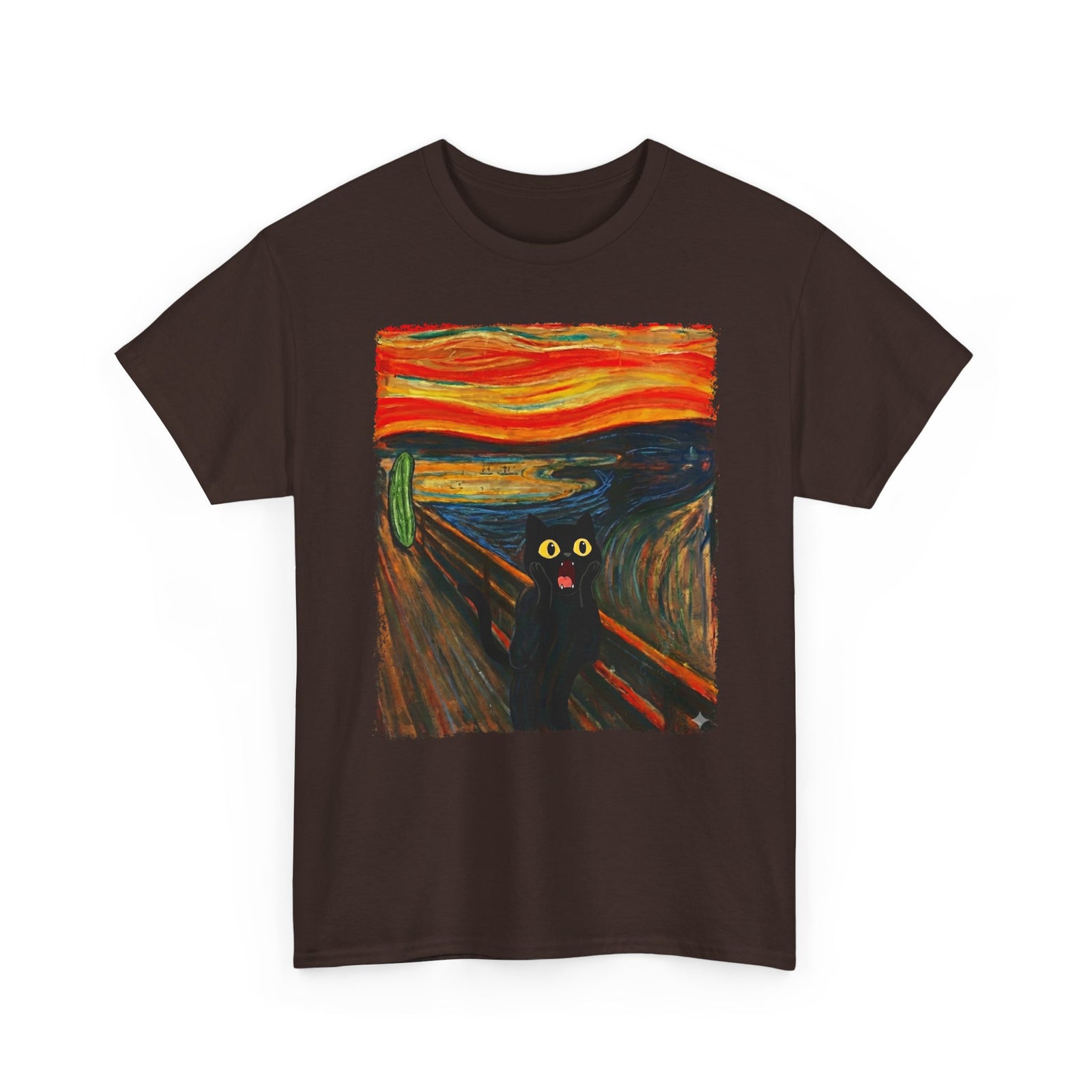 Black Cat Scream T-Shirt — Cats Scared by Cucumbers Graphic Tee