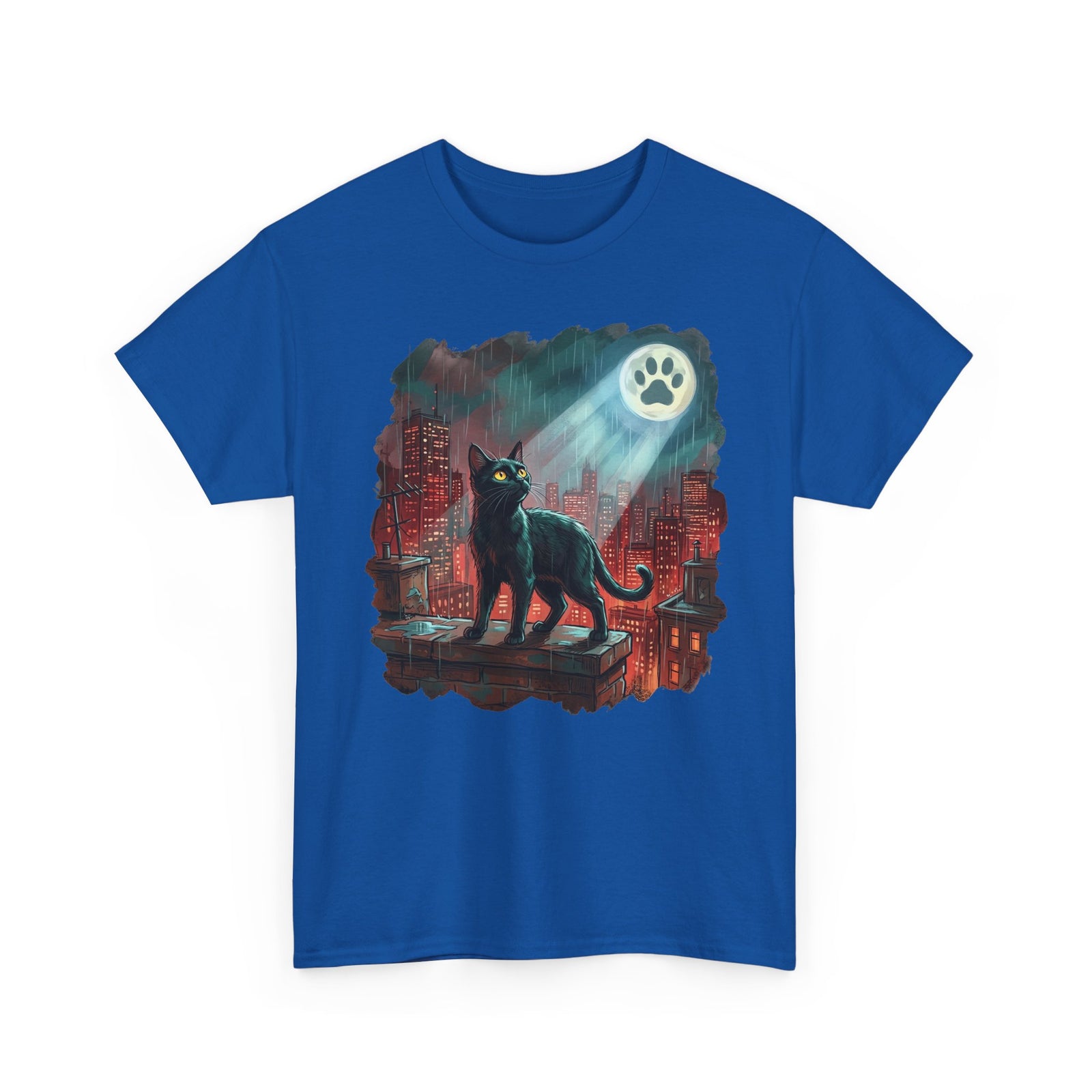 Black Cat Hero T-Shirt — Noir City Rescue Paw Signal Tee