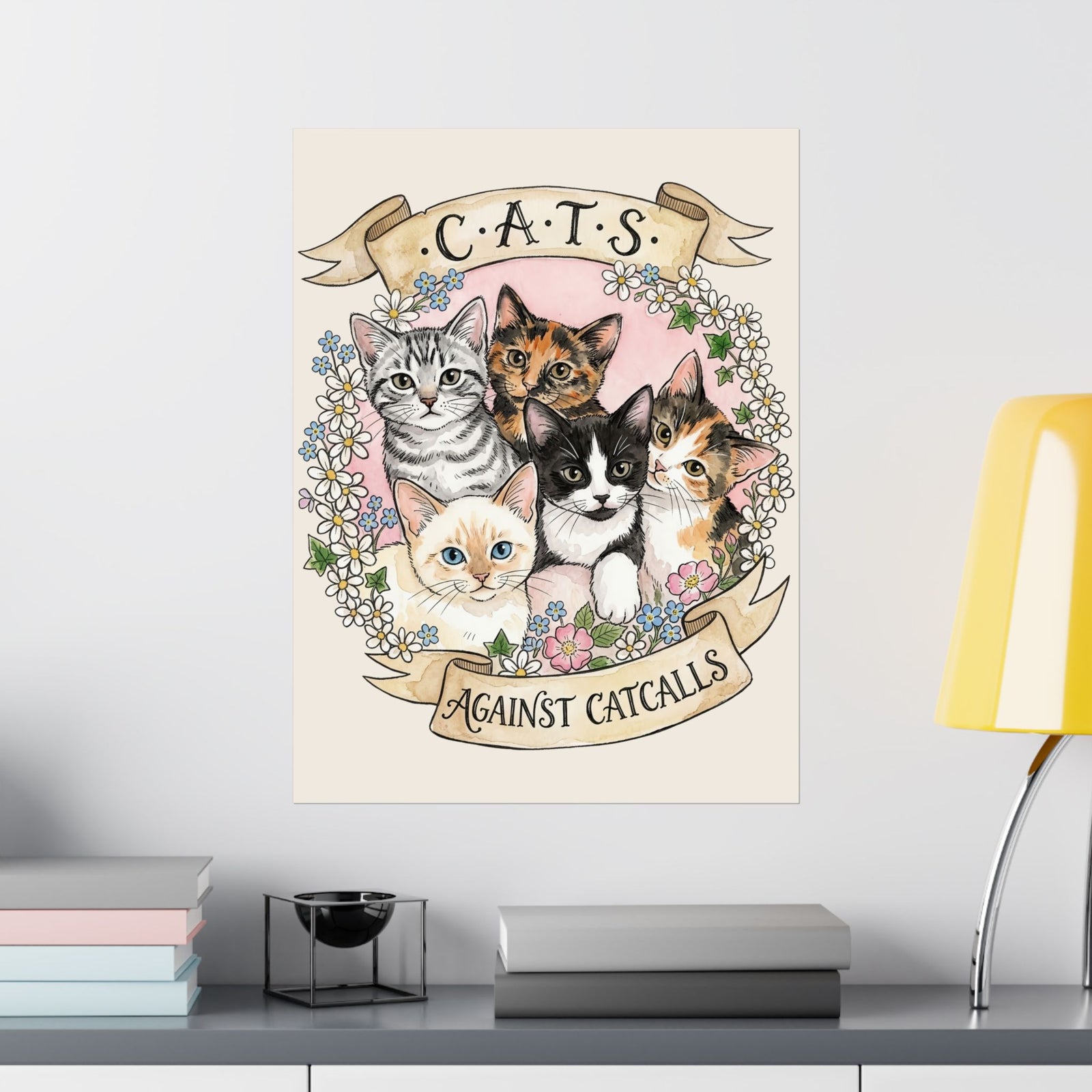 Cat Against Catcalls Poster — Feminist Anti-Harassment Poster