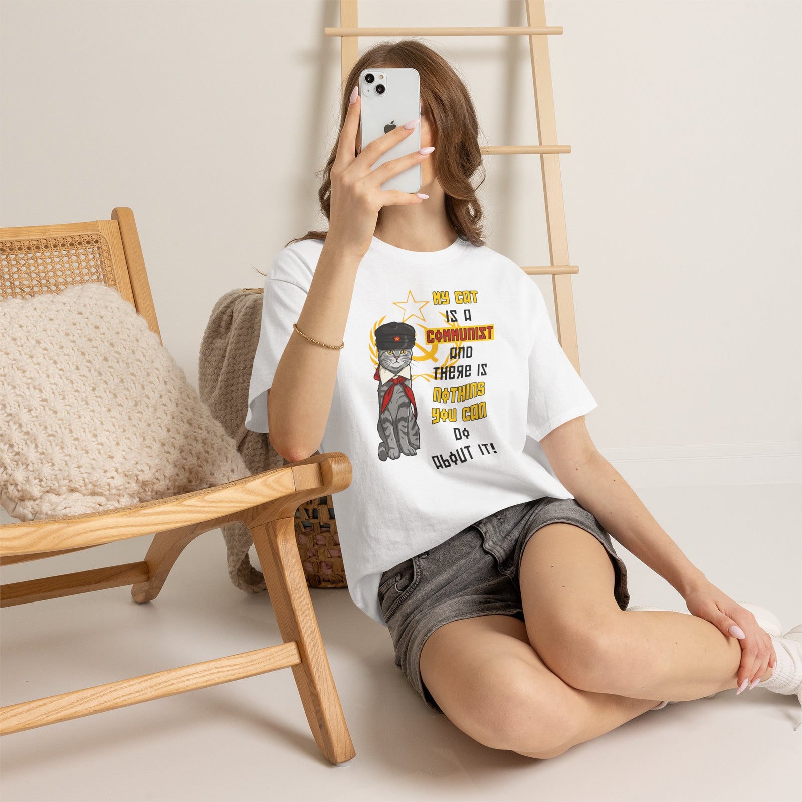 My Cat Is A Communist T-Shirt — Funny Political Cat Tee
