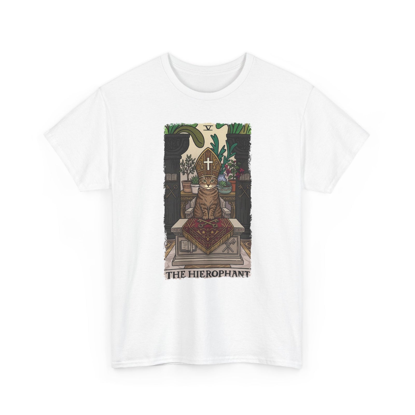 The Hierophant Cat T-Shirt — Mystical Tarot-Inspired Tee