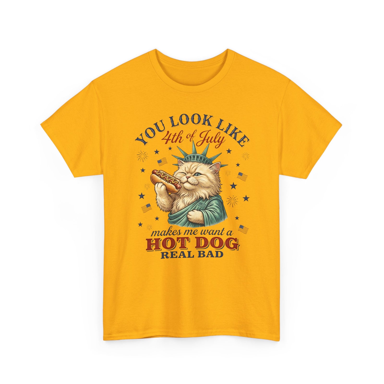 4th of July Cat & Hot Dog T-Shirt — Patriotic Fourth of July Tee