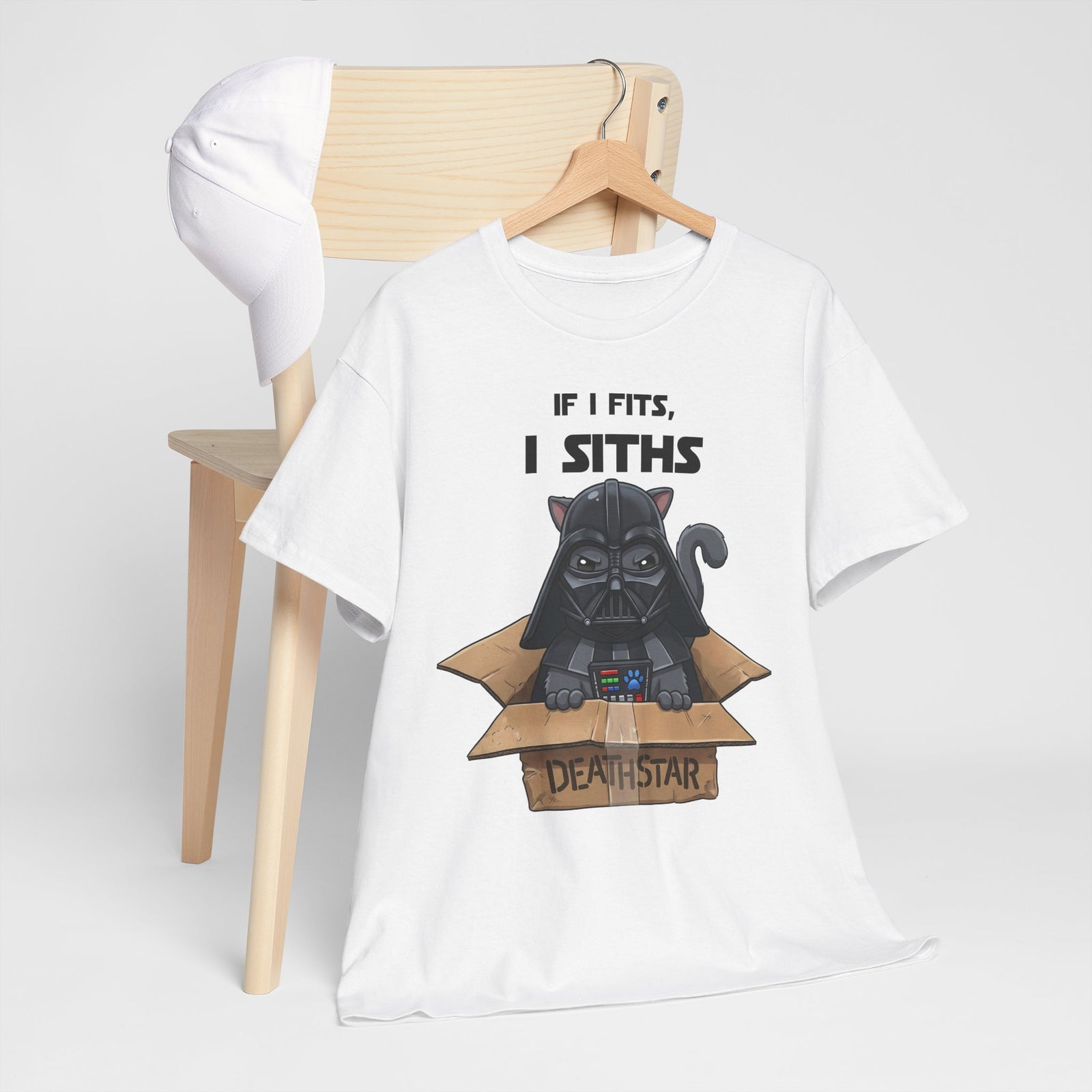 Space Villain Kitten Retro Galaxy Cat T-Shirt Funny Cat in Box Graphic Tee