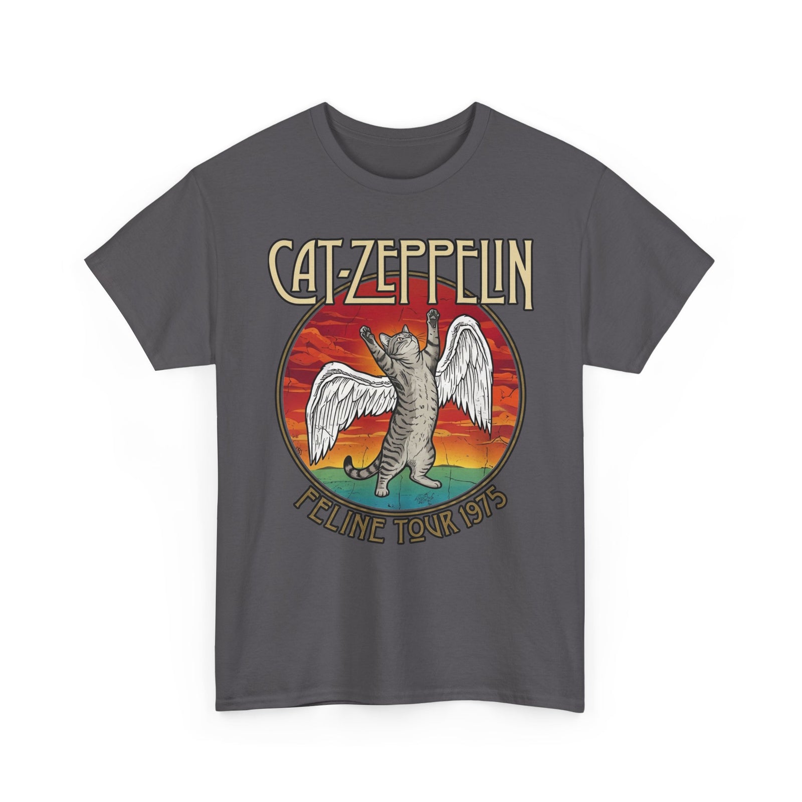 Cat Zeppelin Feline Tour 1975 Vintage Rock Band T-Shirt