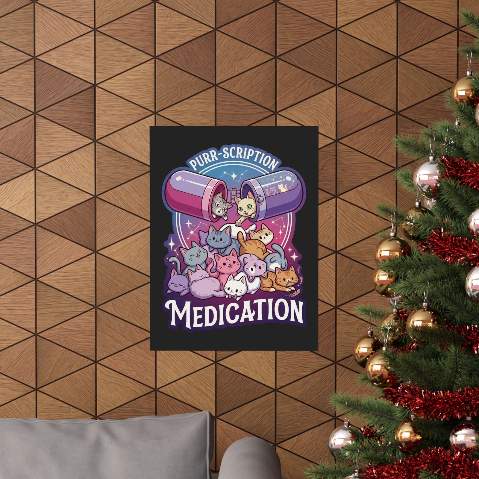 Purr‑Scription Medication Cat Poster