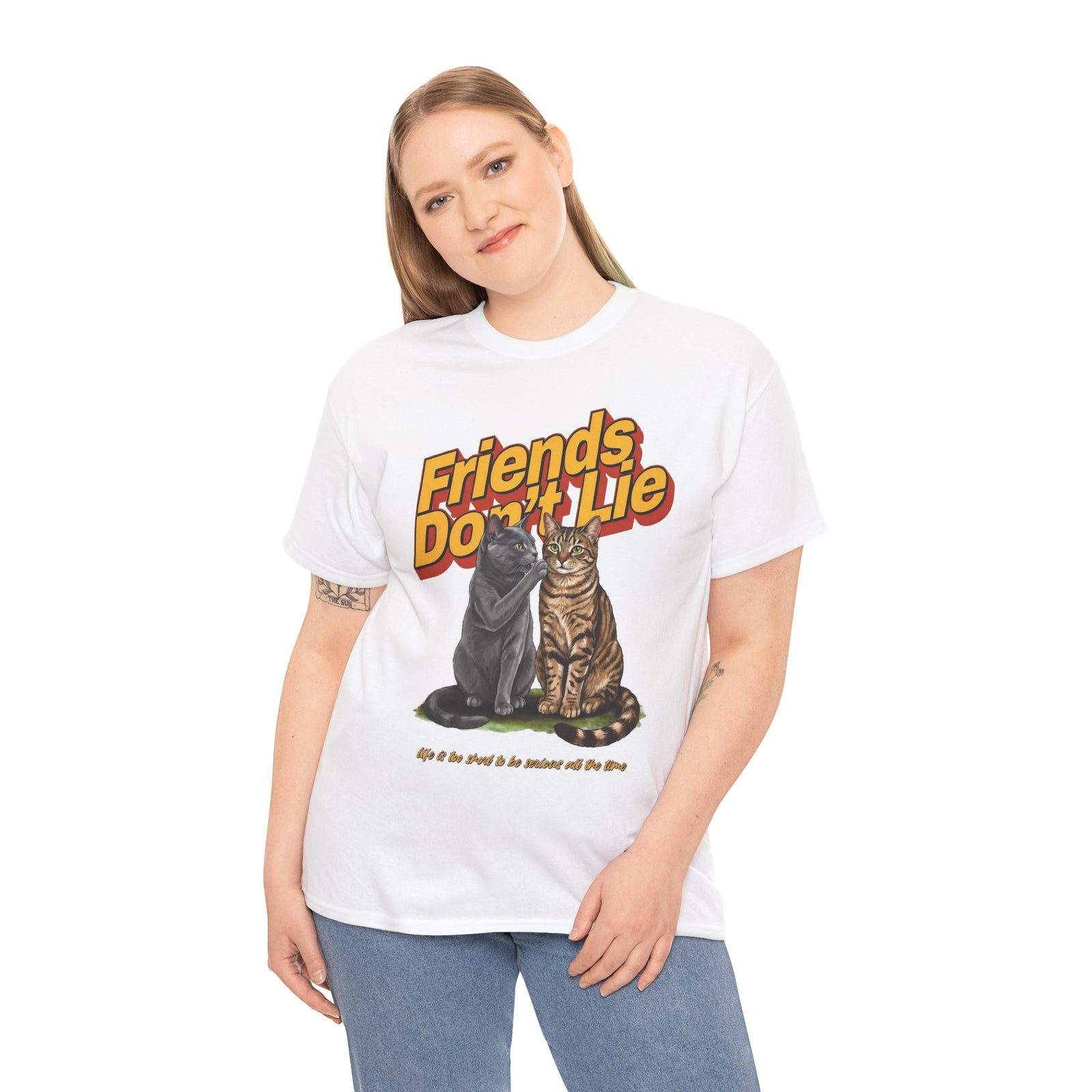 Friends Don't Lie Cat T-Shirt — Funny Cat Gossip Apparel
